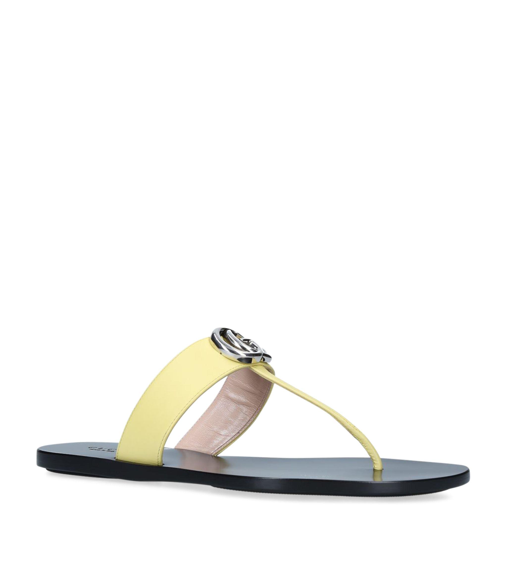 gucci gold thong sandals