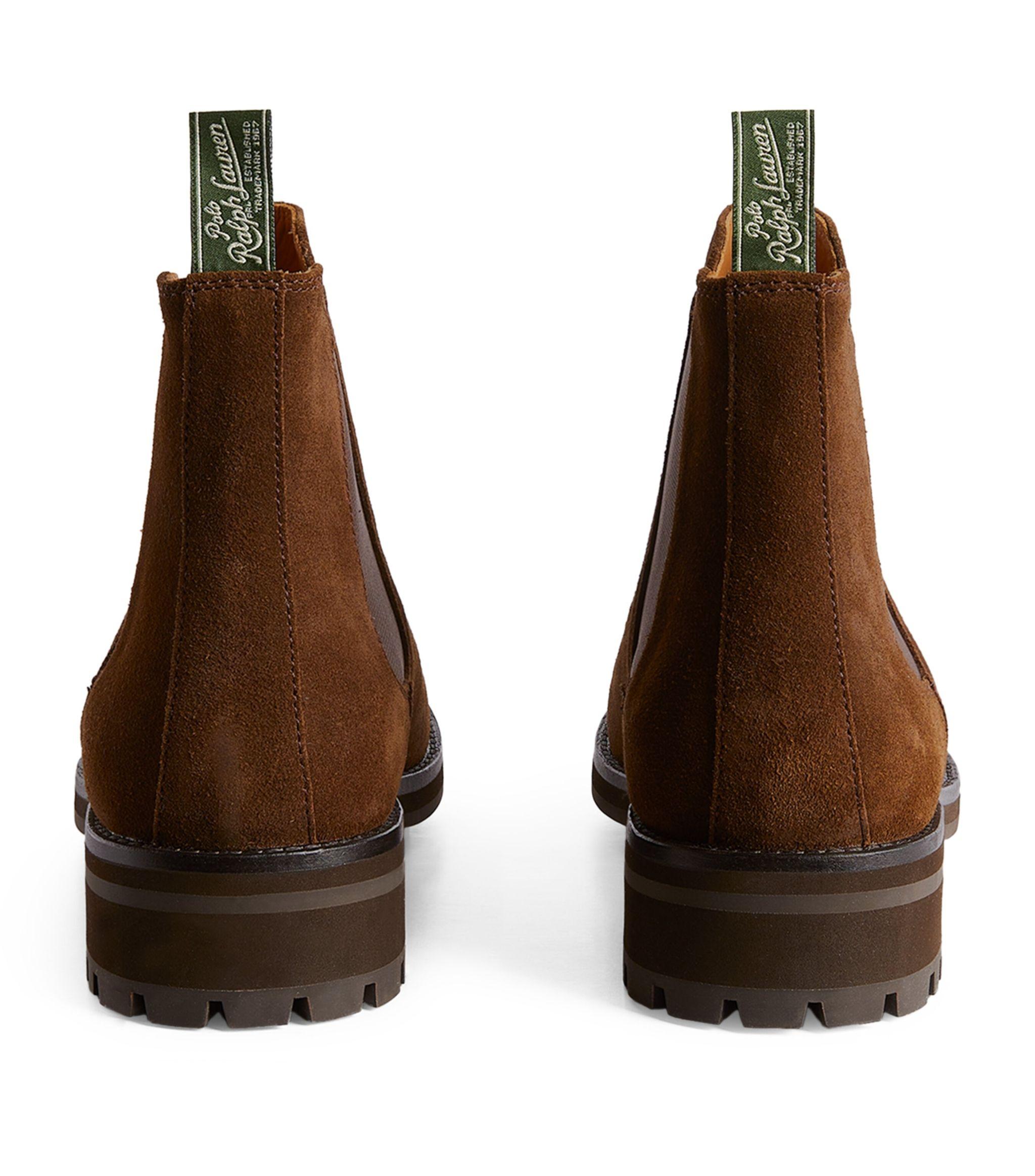 Polo Ralph Lauren Suede Chelsea Boots in Brown for Men | Lyst