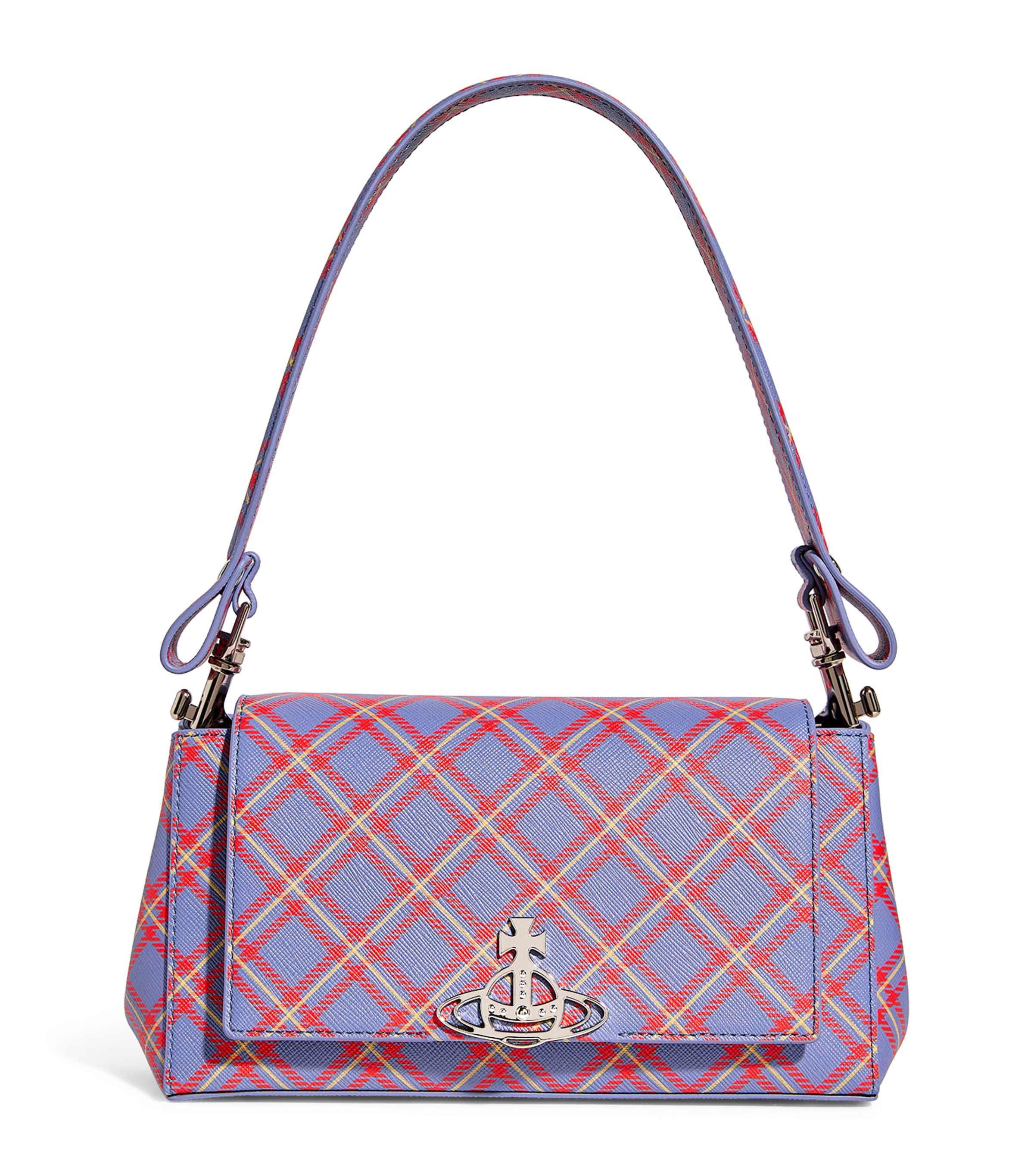 Vivienne Westwood Tartan Print Hazel Top-Handle Bag in Purple 