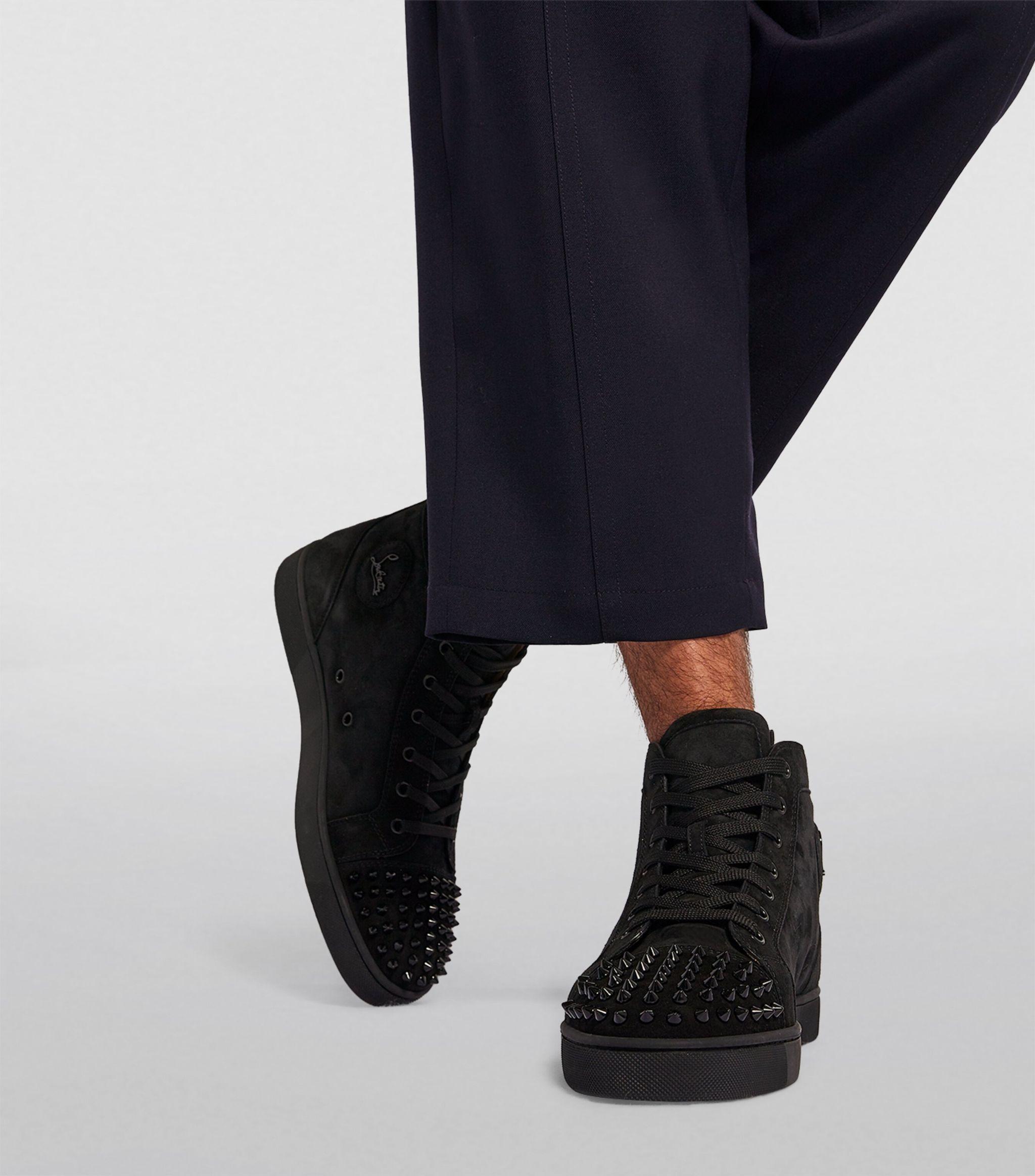 lou spikes flat suede