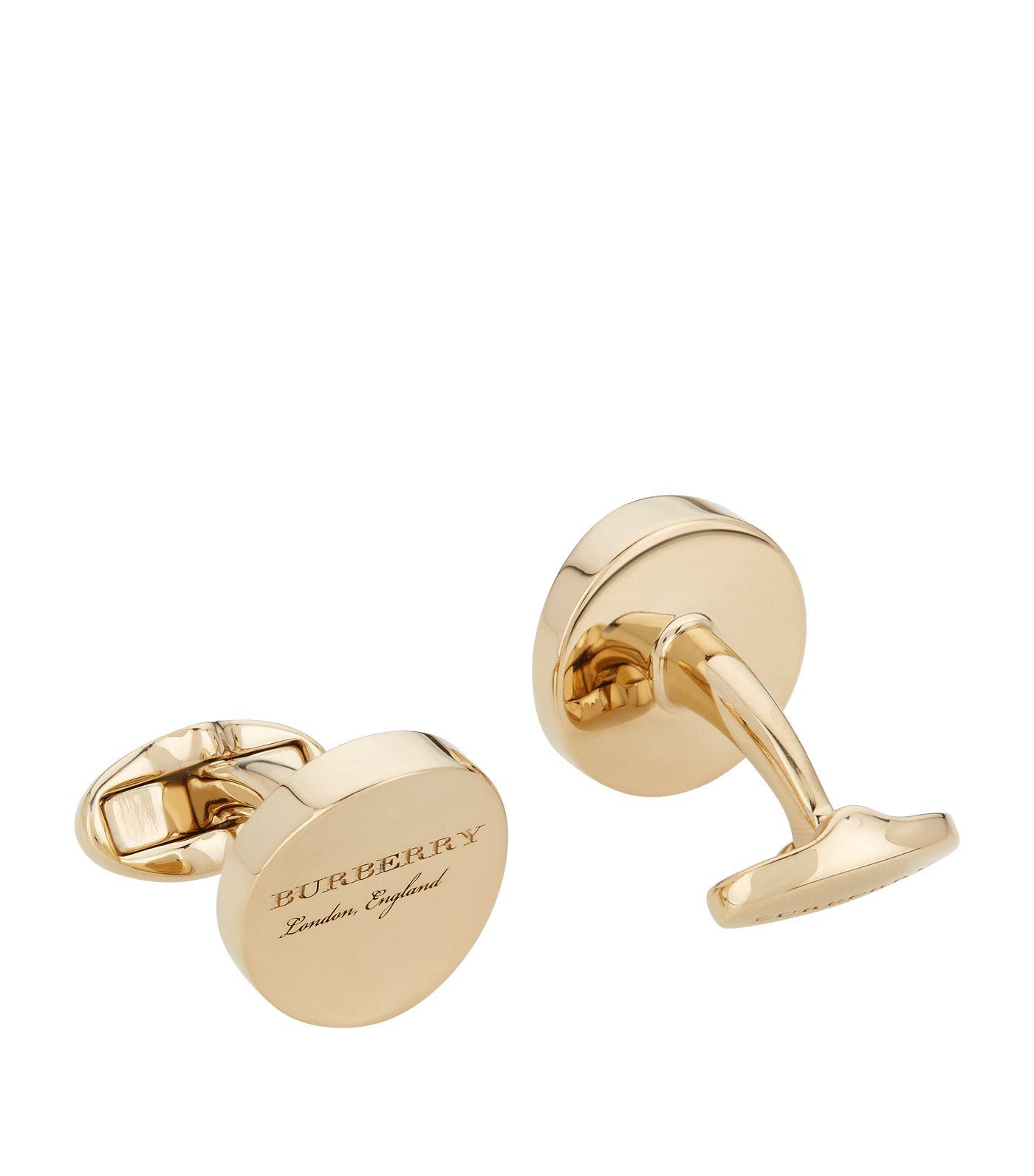 Burberry Concave Logo Cufflinks in Gold (Metallic) for Men | Lyst