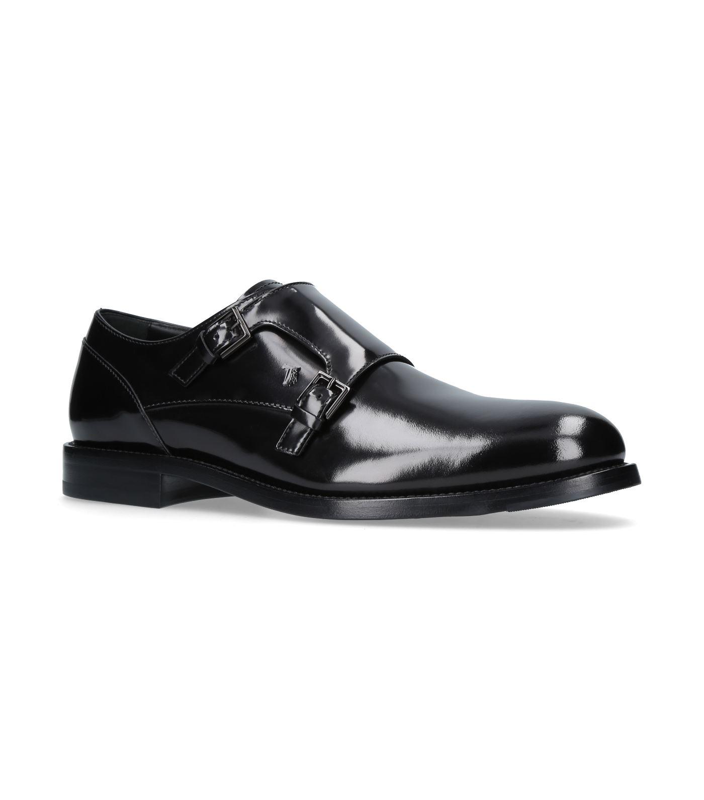 patent leather monk strap shoes