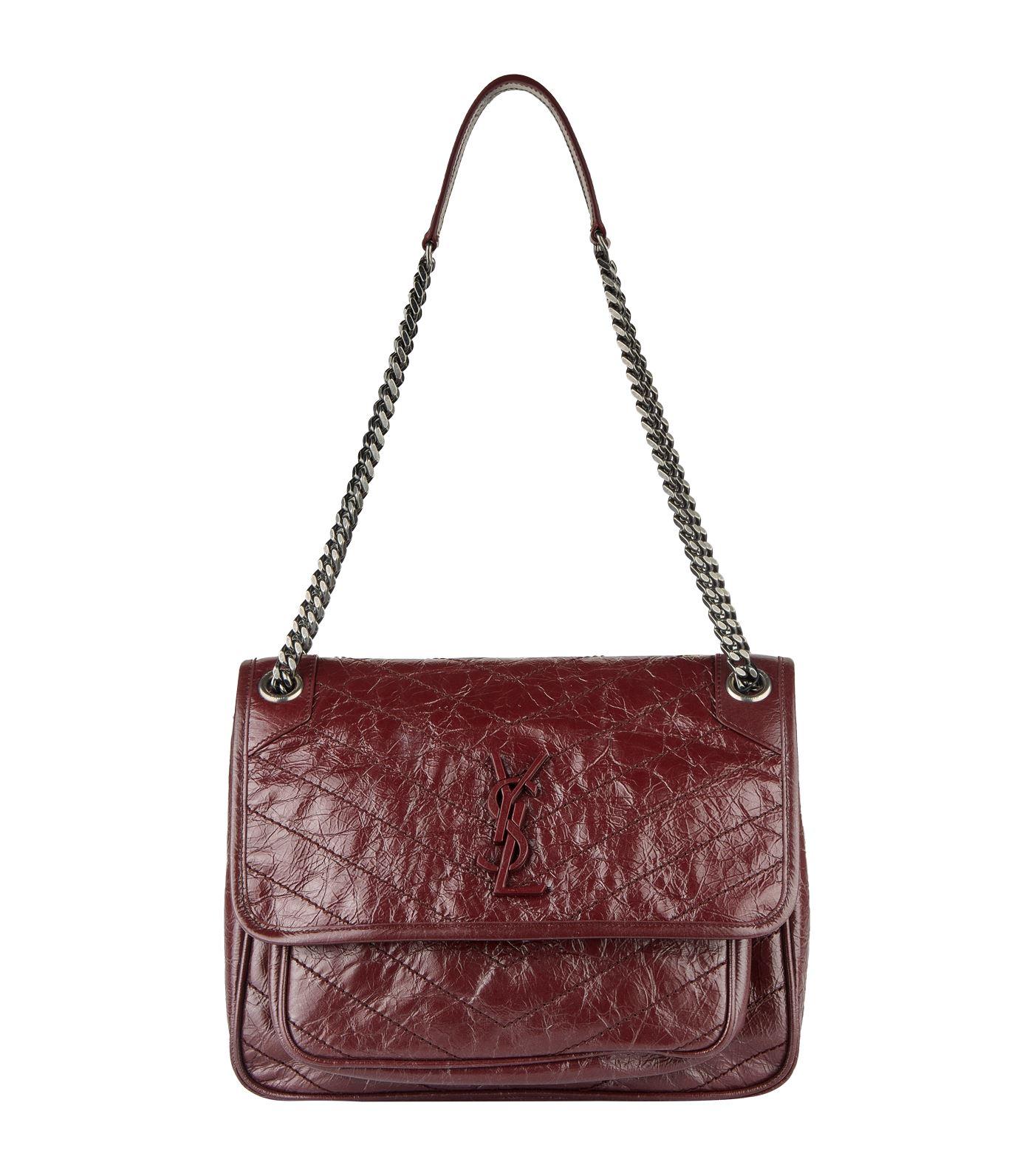 Saint Laurent Medium Leather Niki Shoulder Bag in Red - Lyst