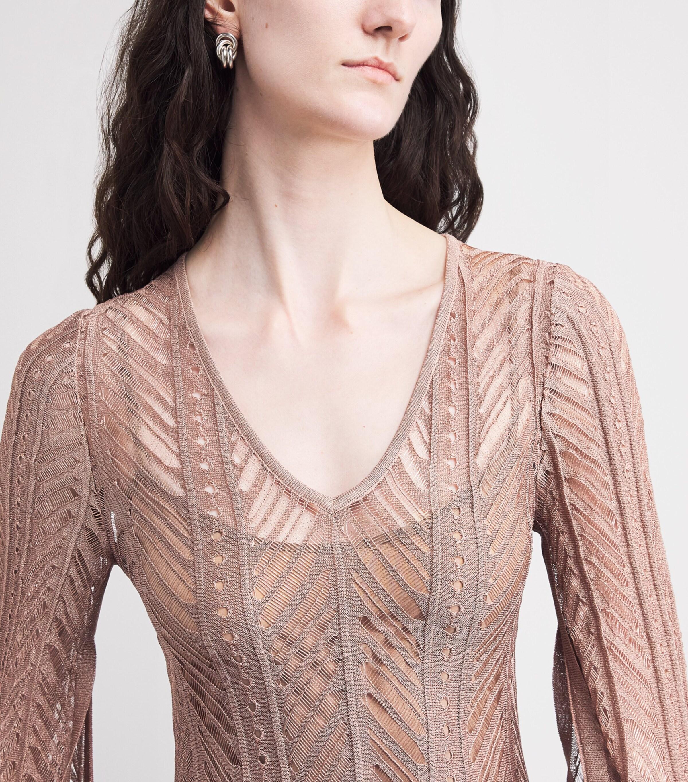 fancy knit dress Sabah Fancy Knit Maxi Dress Ecru