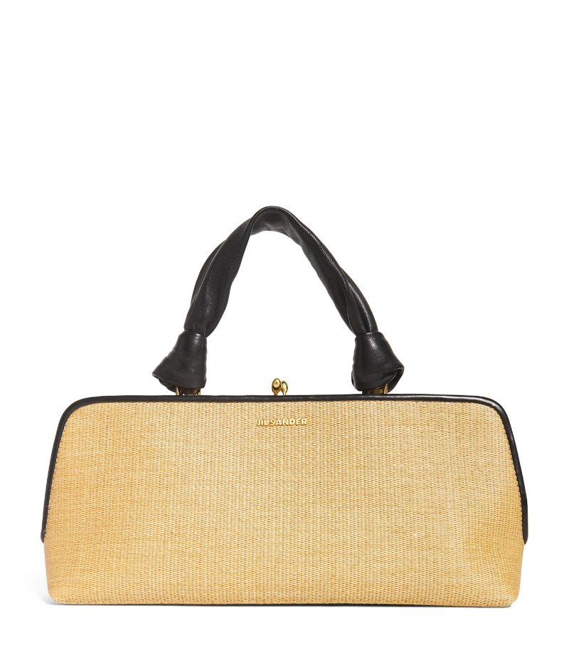 Jil Sander Small Raffia Goji Shoulder Bag in Natural | Lyst