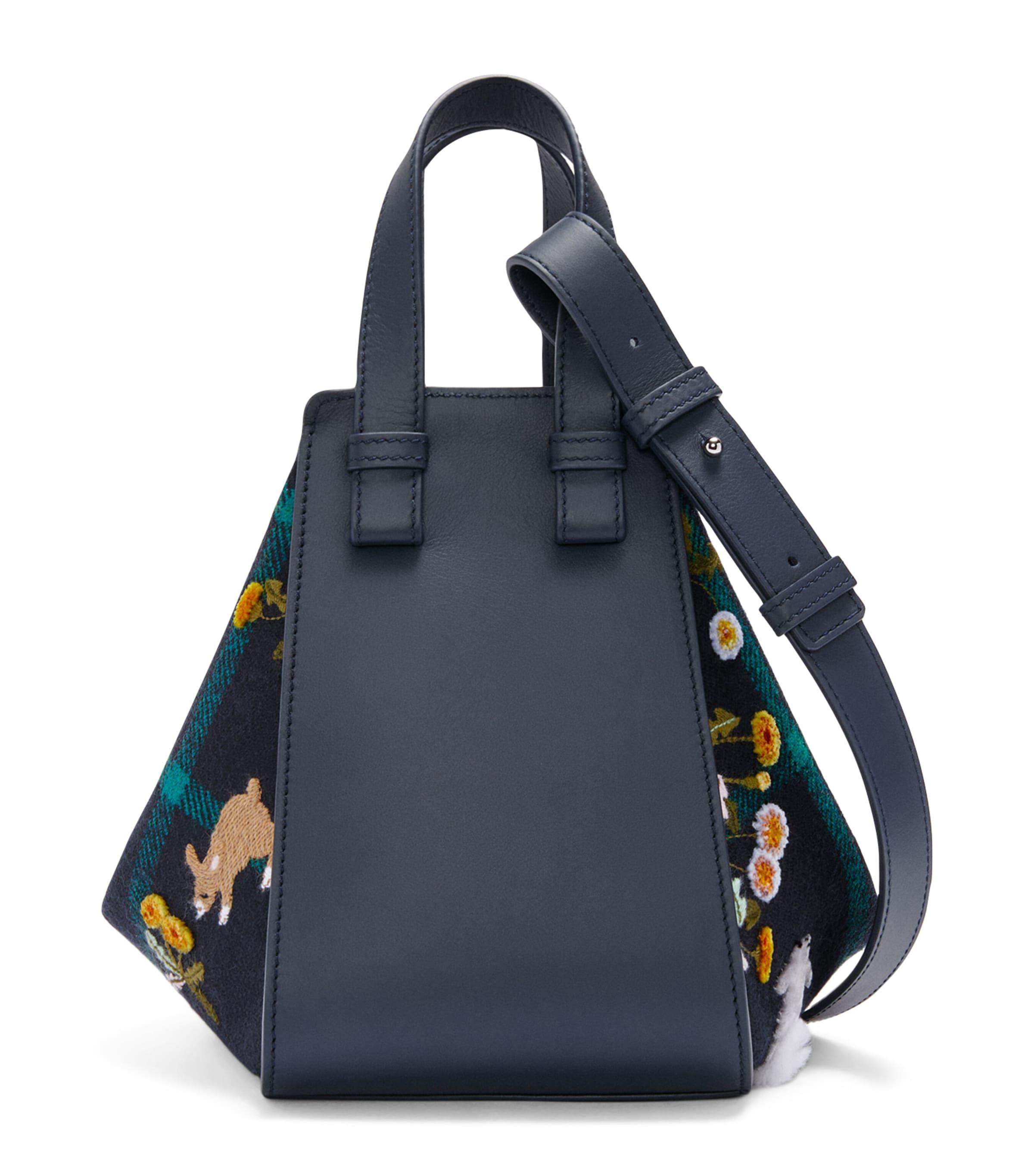 Loewe X Suna Fujita Leather And Wool Hammock Top-Handle Bag in