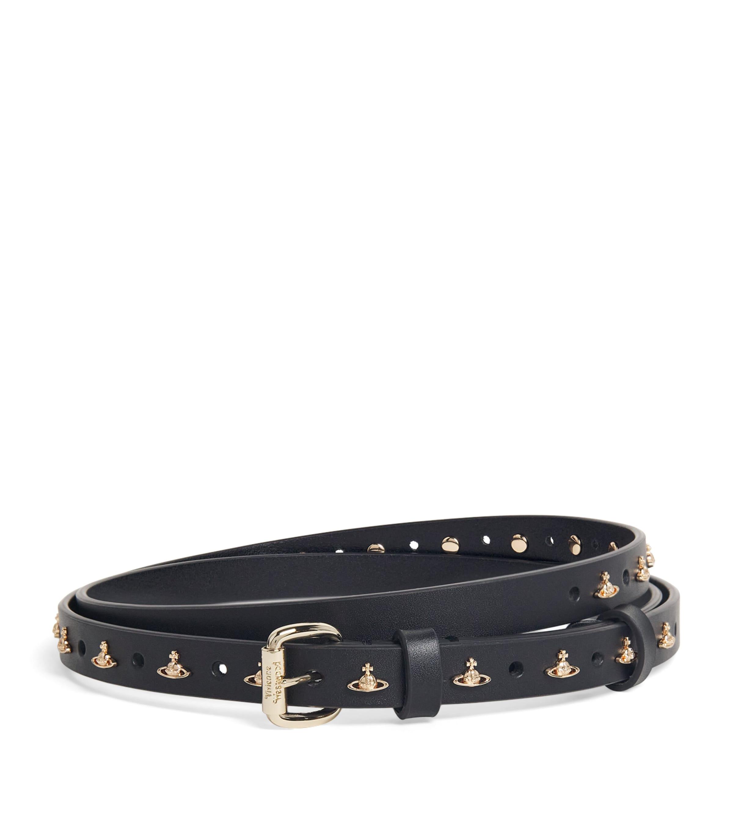 Vivienne Westwood Leather Mini Orb Alex Belt in Black | Lyst