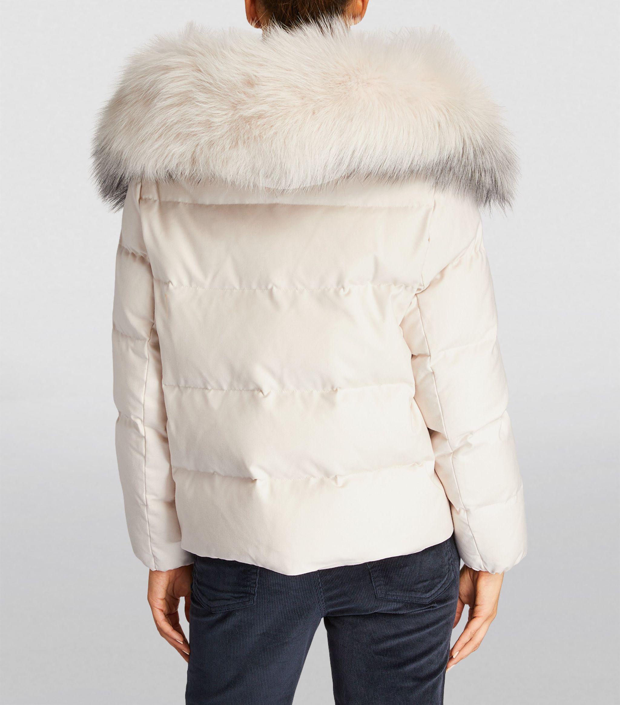 Yves Salomon shearling hooded jacket - White
