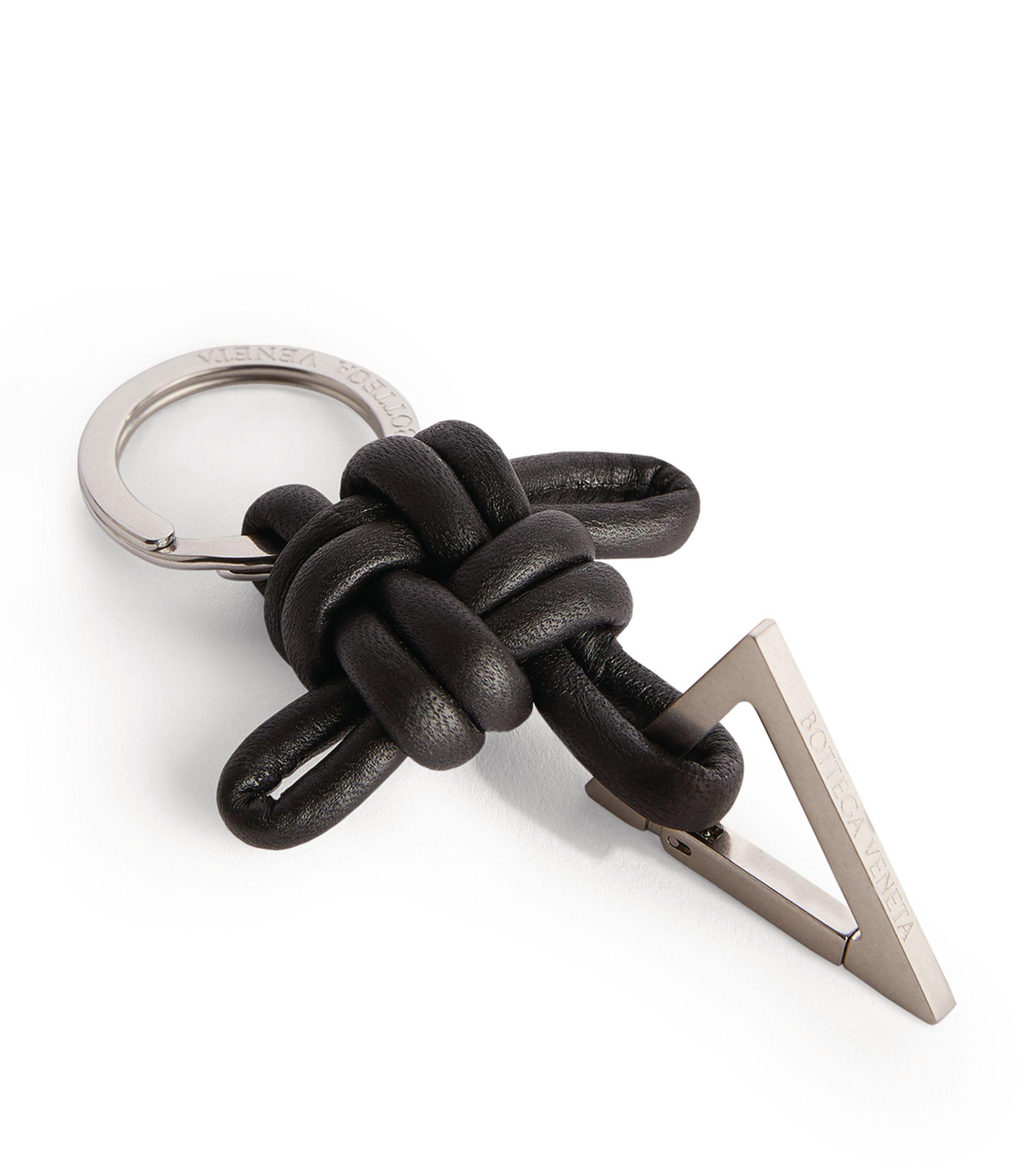 Bottega Leather Knot Key Ring in Gray for Men Lyst