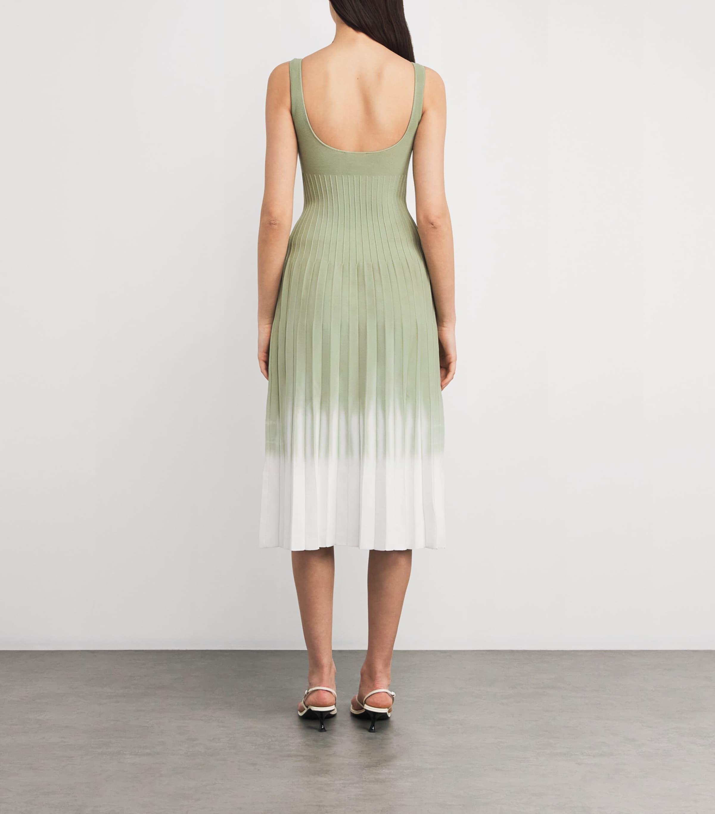 staud ellison knit pleated midi-dress Knitted Midi Dress in Green ClothingOccasion: cocktail_party
