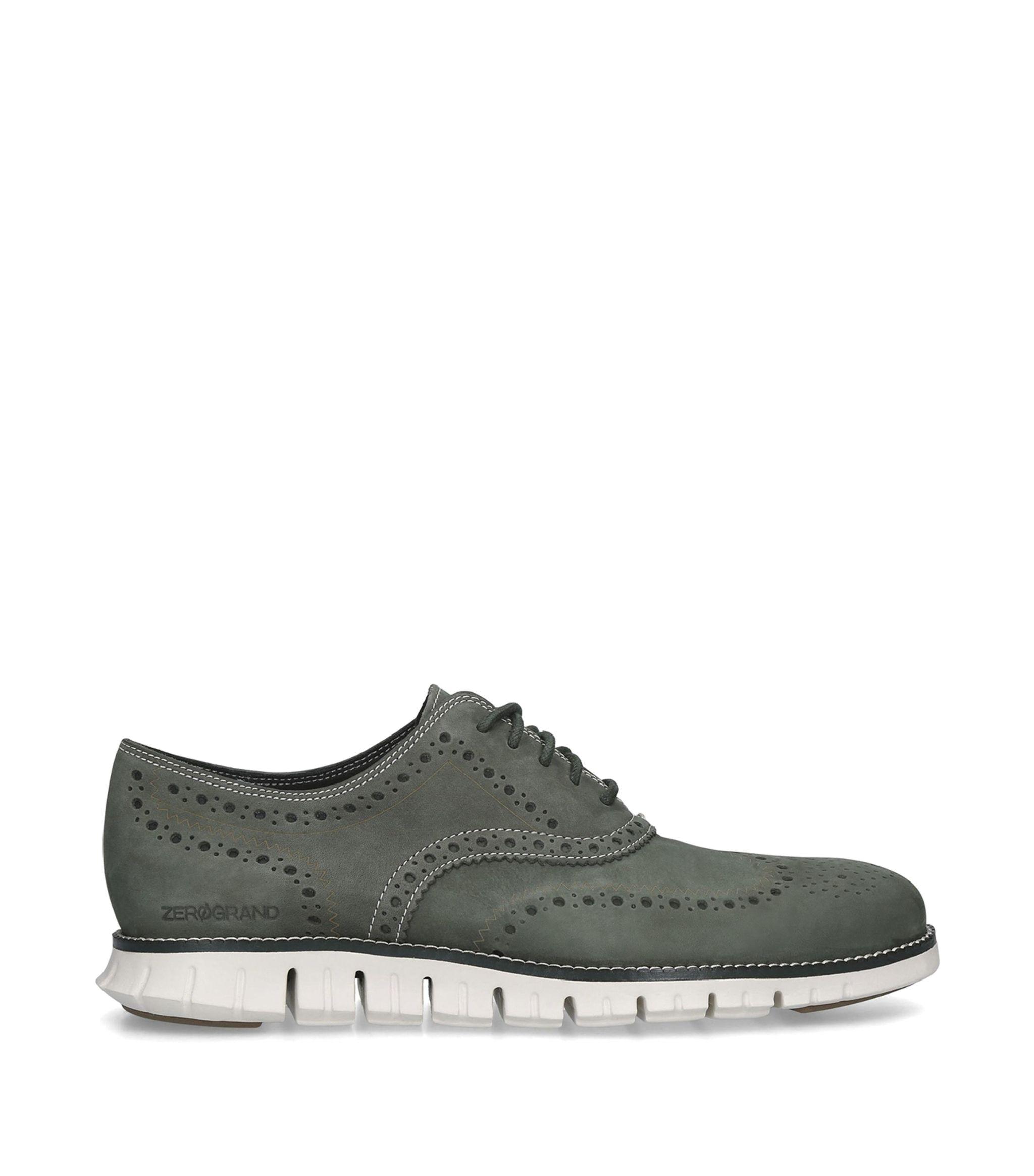 cole haan zerogrand green suede wingtip oxfords