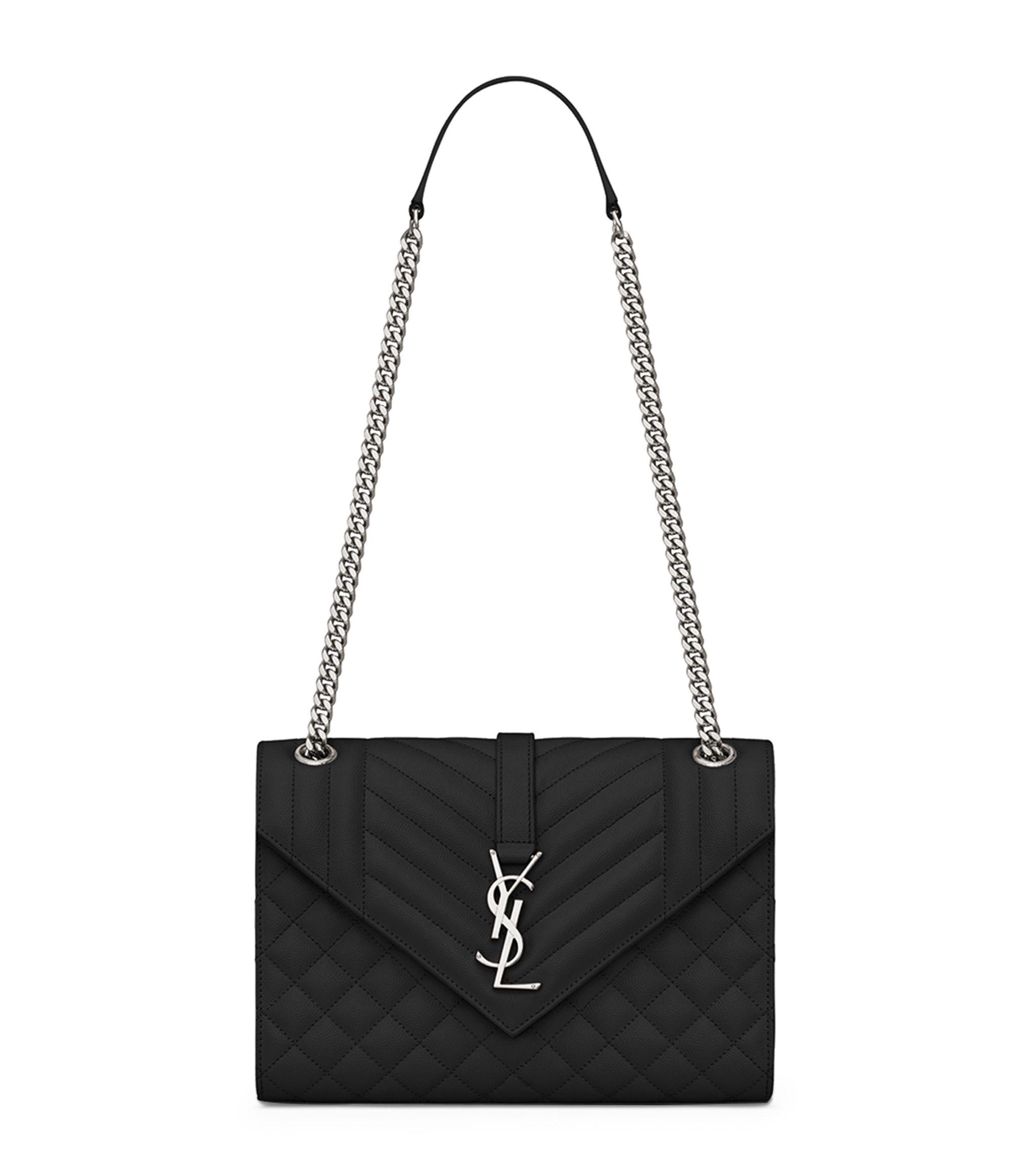 Saint Laurent Medium Leather Envelope Shoulder Bag in Black Lyst