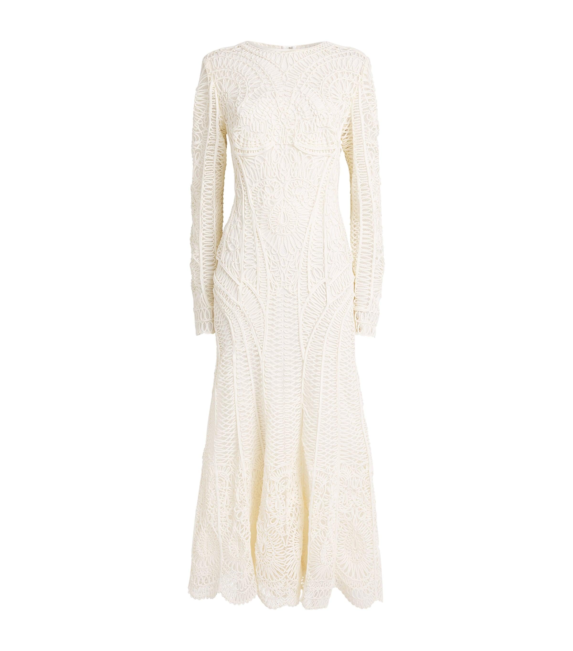 Jonathan Simkhai Guipure Lace Fiona Midi Dress in White | Lyst