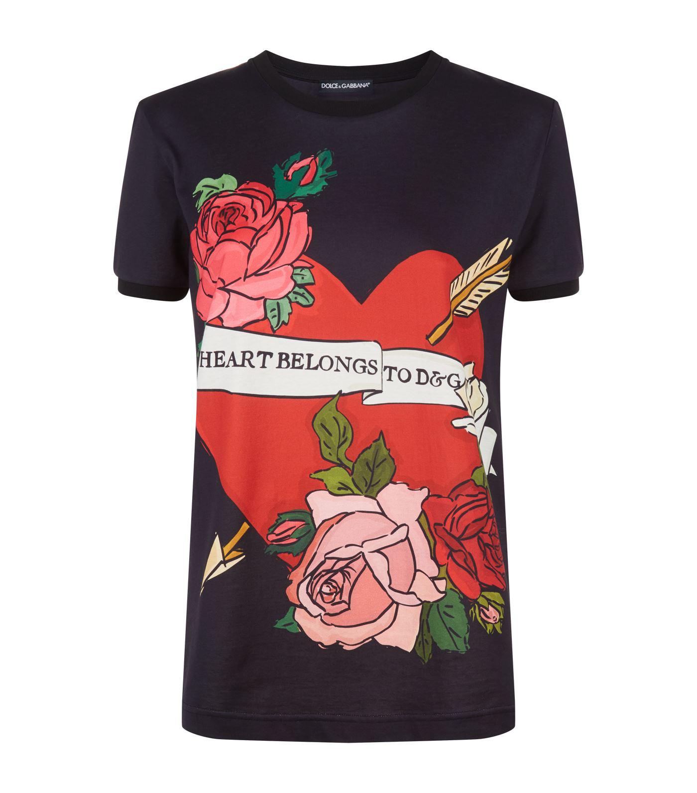 fumle evne cricket Dolce & Gabbana Cotton My Heart Belongs To D & G T-shirt - Lyst