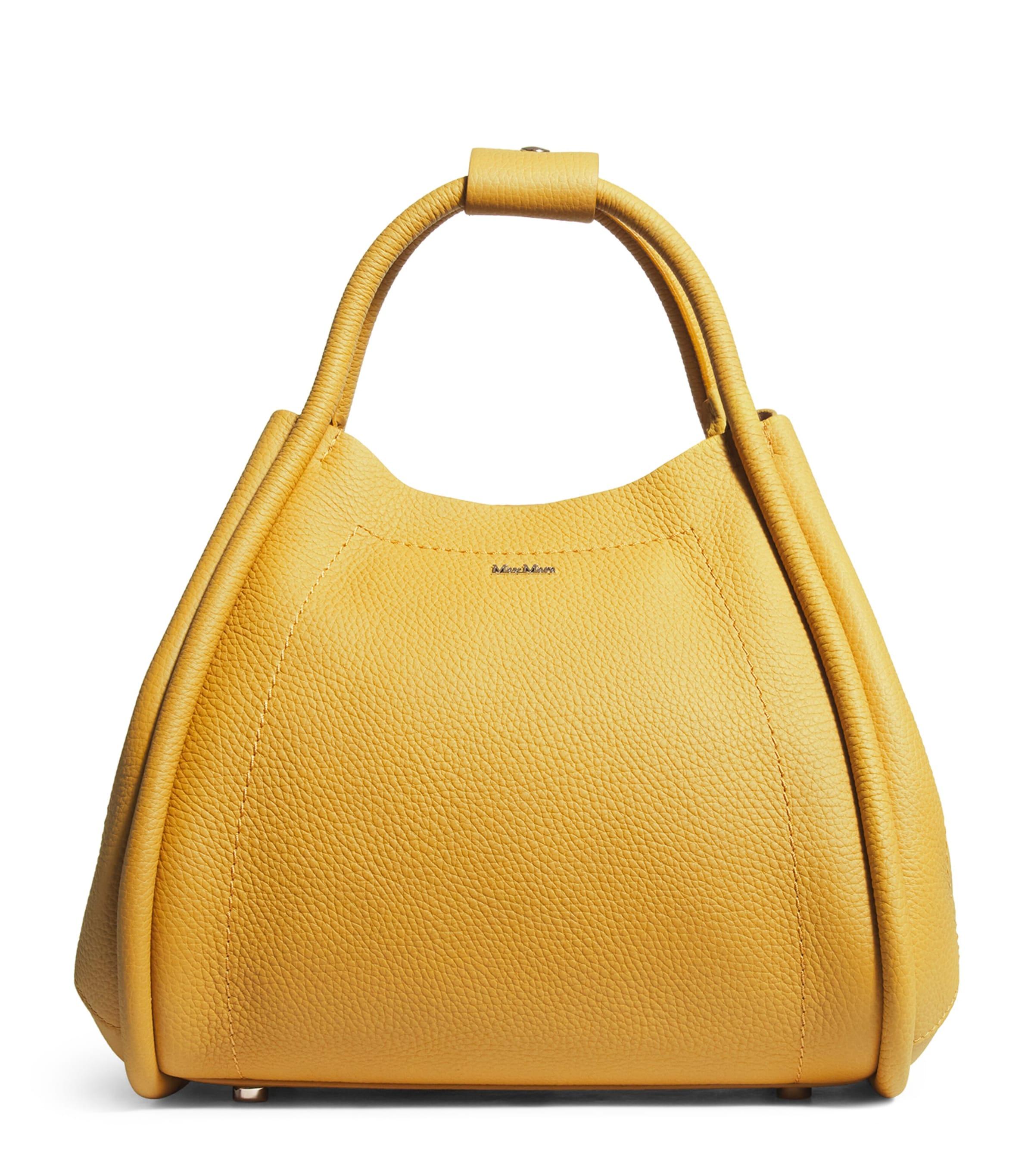 Max Mara Leather Marine Top-Handle Bag in Yellow | Lyst