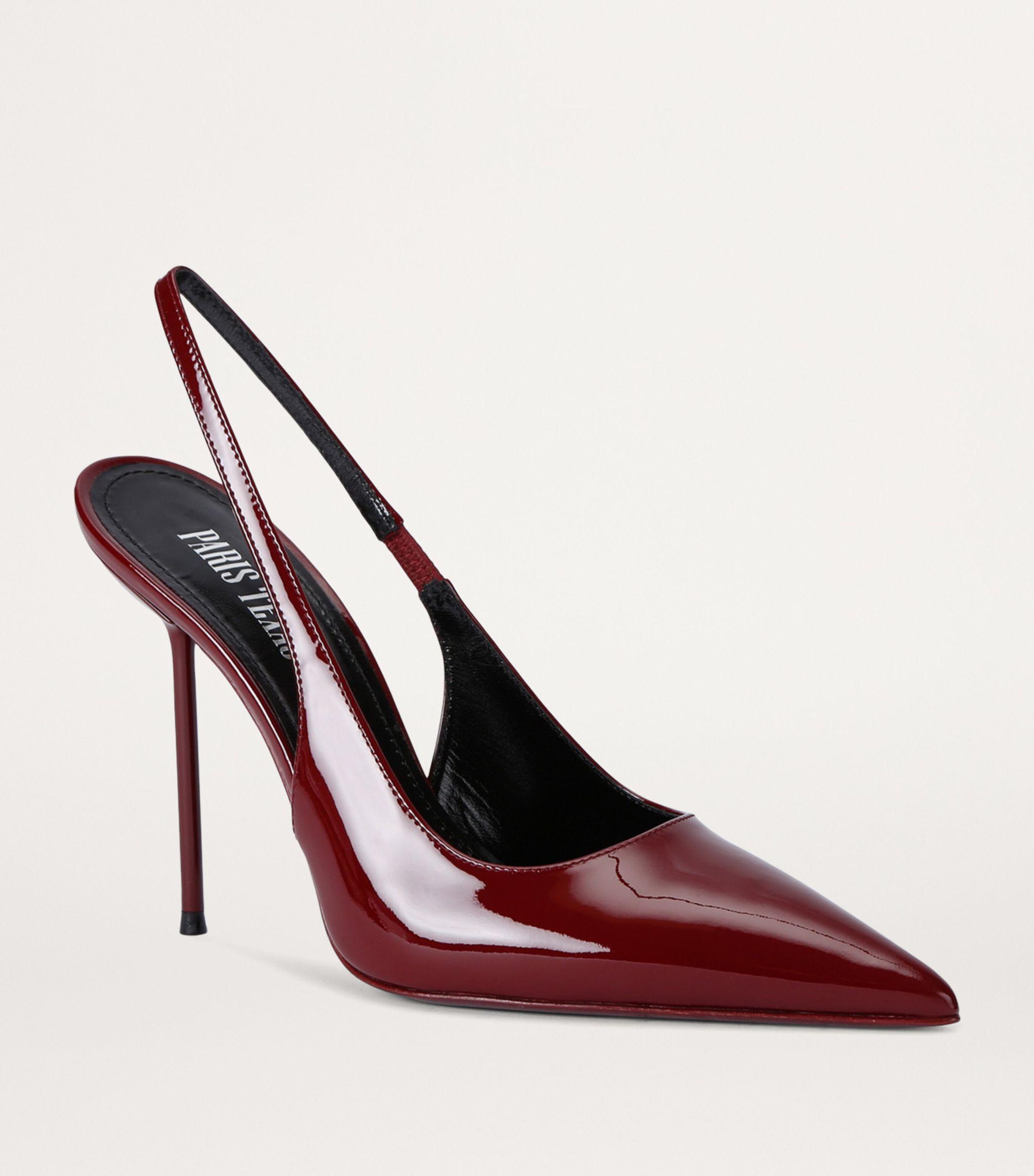 シューズ・サンダルその他 PARIS TEXAS Lidia Slingback patent leather pumps ROUGE Black patent leather slingbacks - Paris Texas