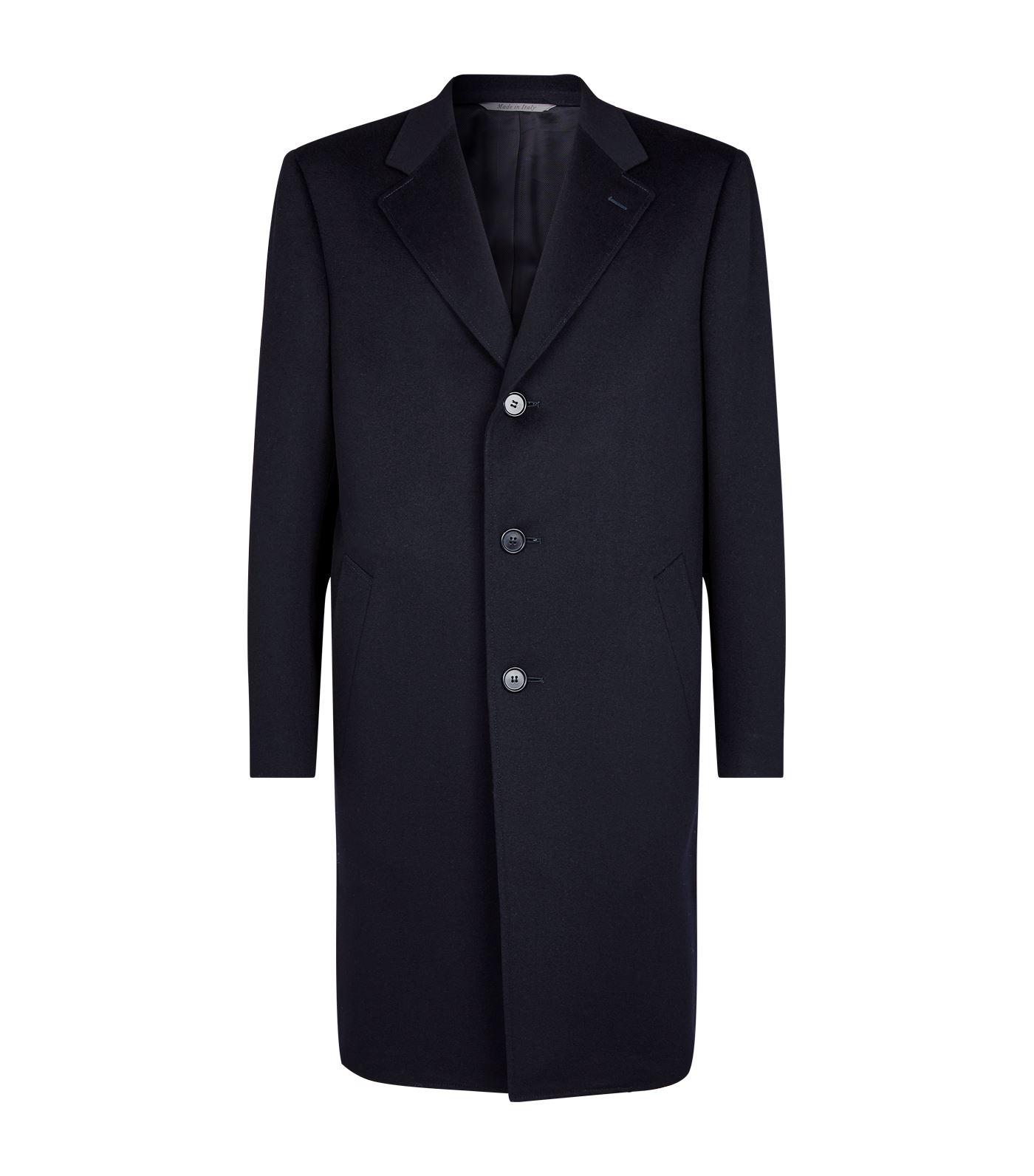Canali Wool-cashmere Coat in Navy (Blue) for Men - Lyst
