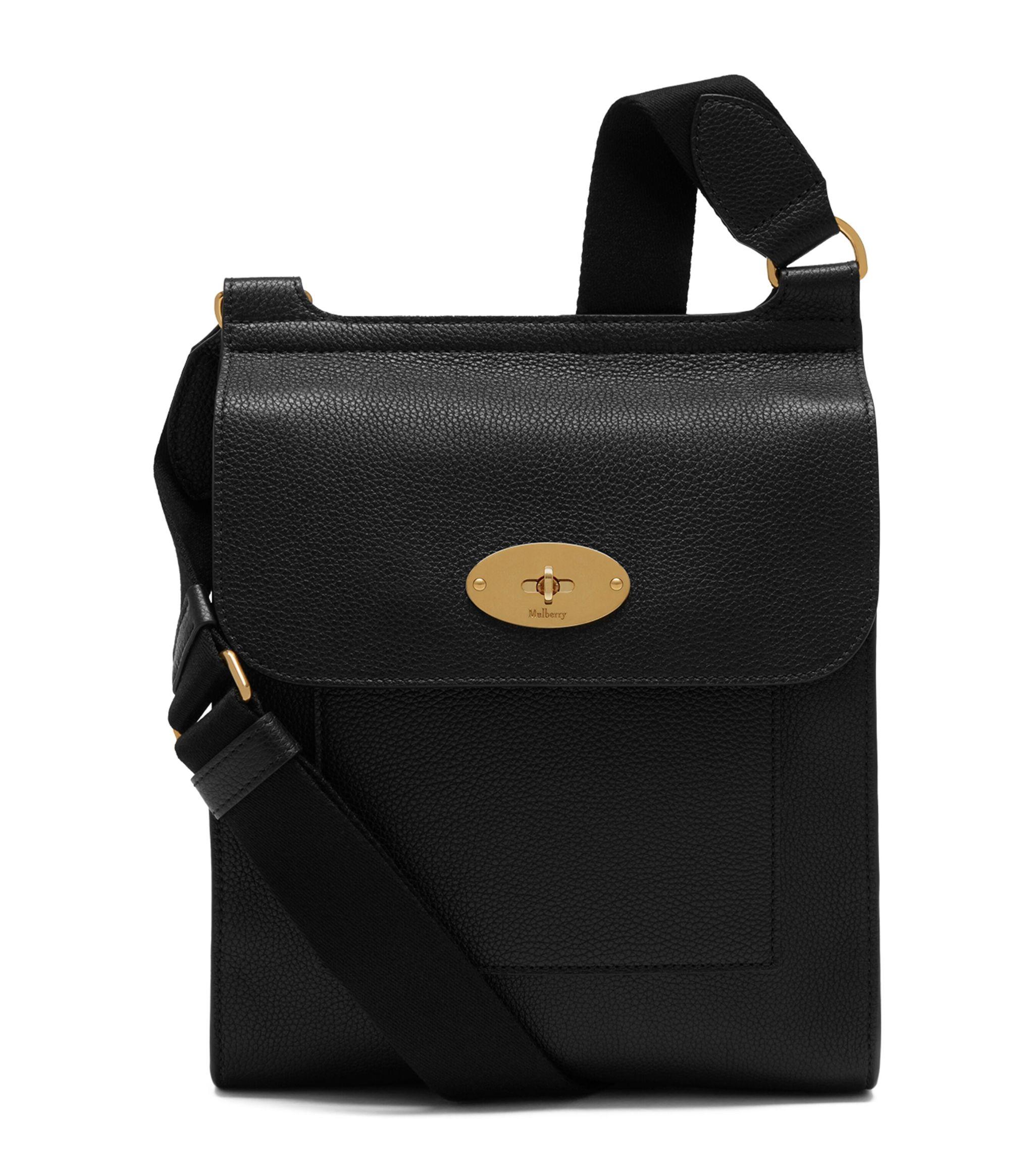 Mulberry Small Leather Antony Messenger Bag in Black for Men | Lyst UK