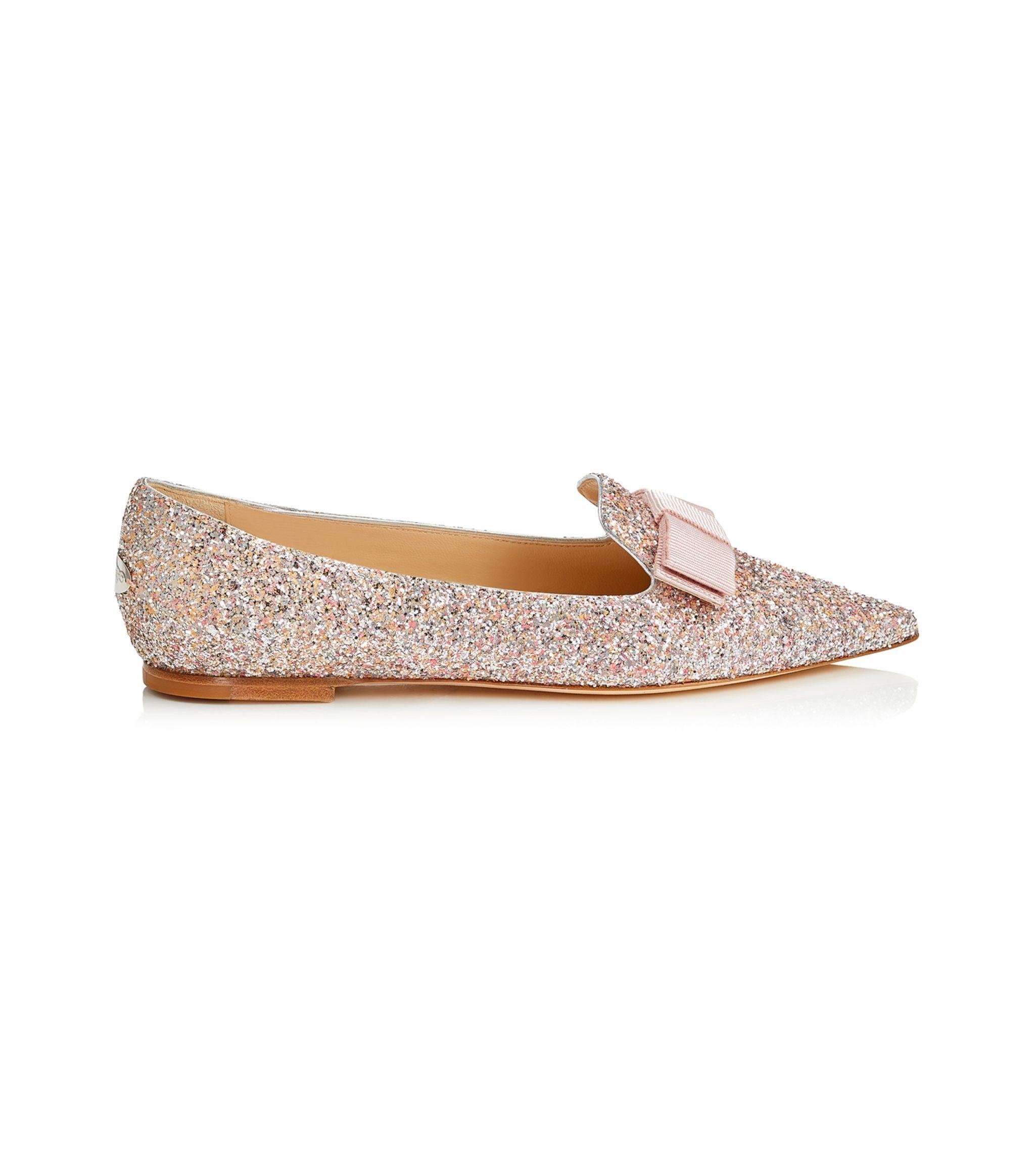 Jimmy Choo Denim Gala Glitter Flats In Purple Lyst 1546