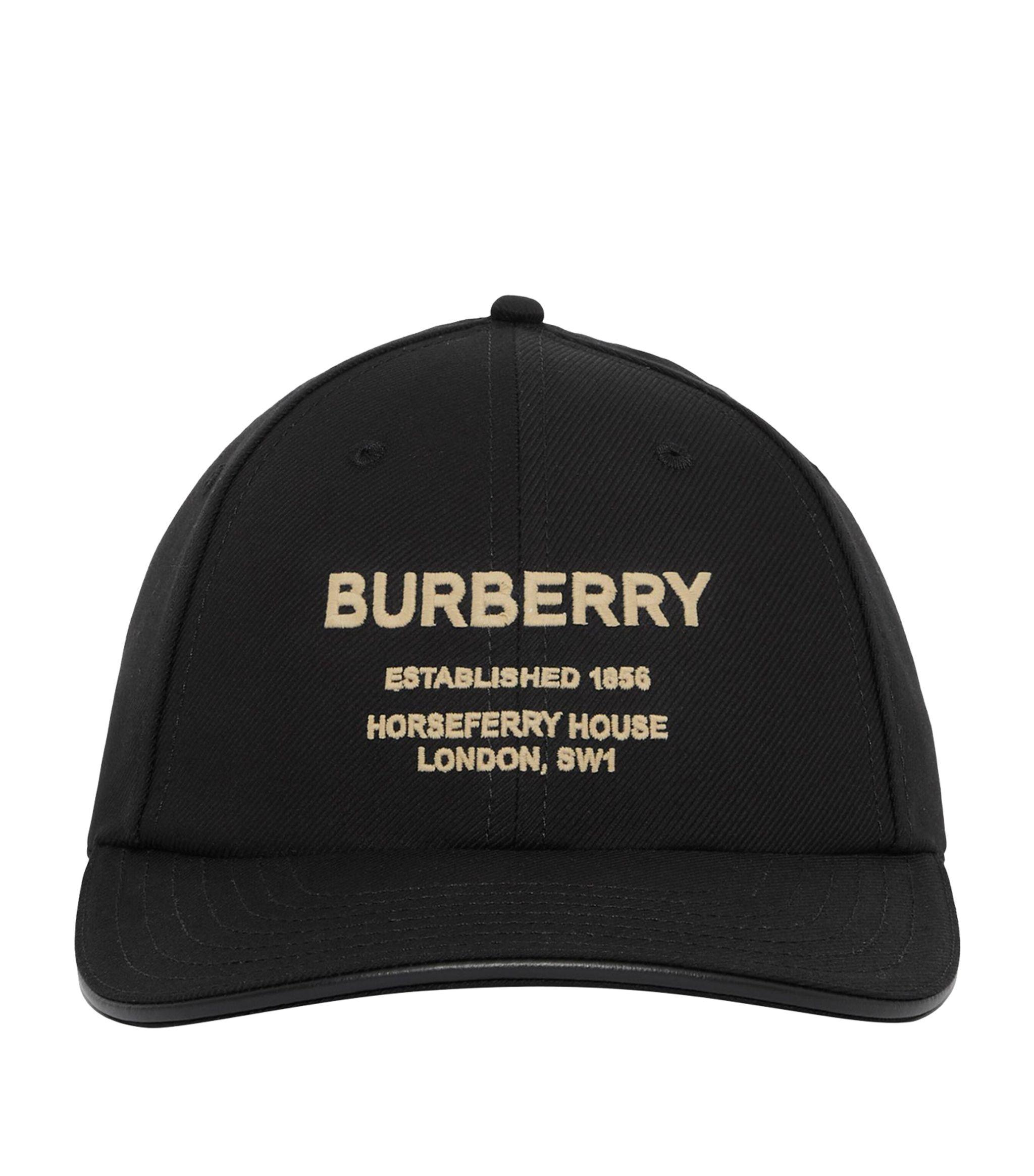 Burberry Cotton Horseferry Baseball Cap in Black for Men Lyst UK