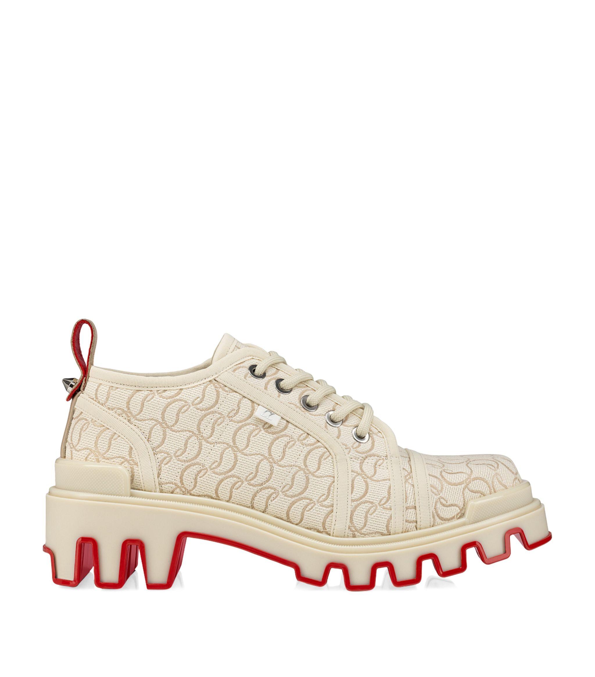 Christian Louboutin Panamic Dune Flat Jacquard Derby Shoes 