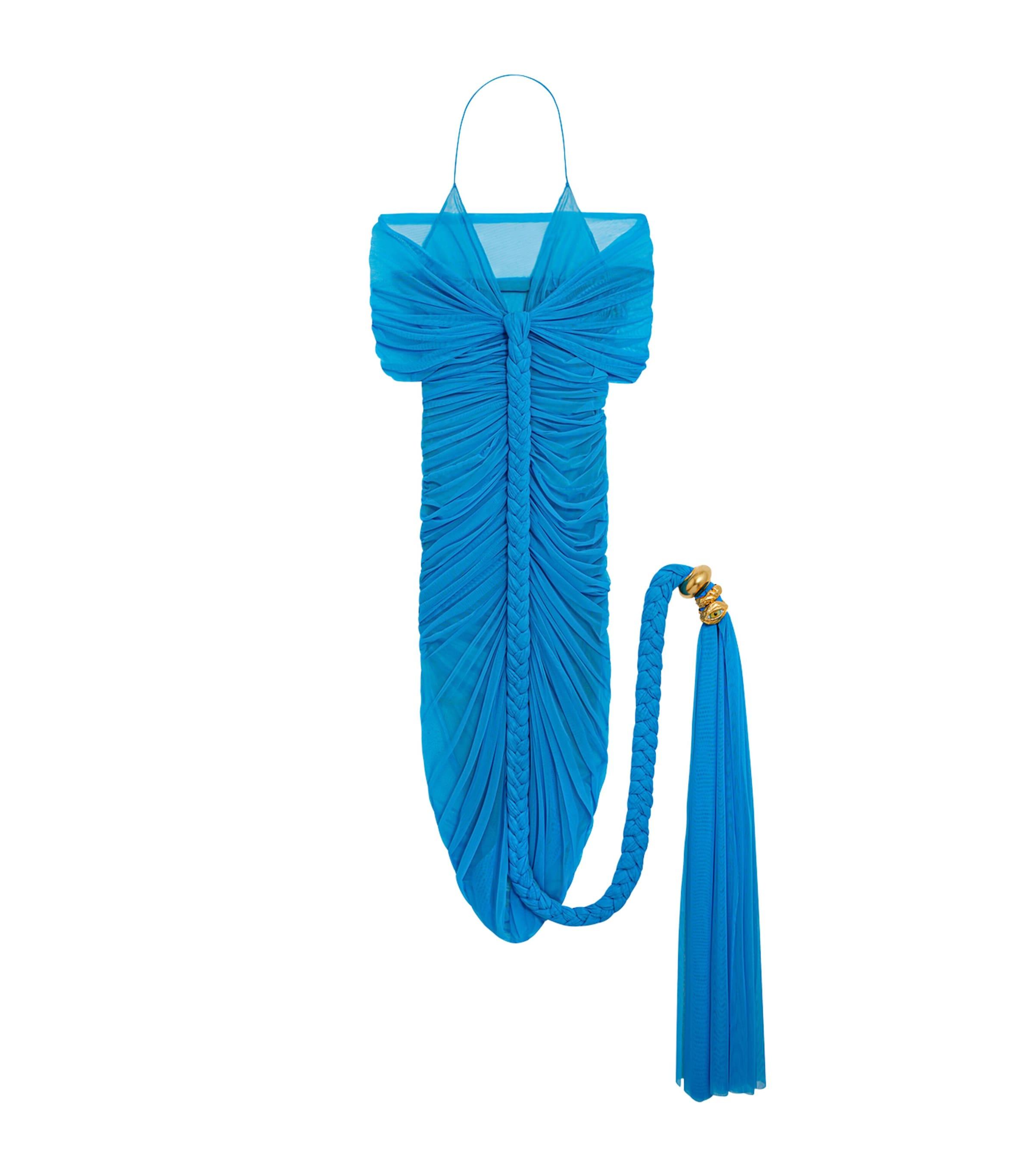 princess polly baby blue dress Schiaparelli Braid-Detail Mini Dress in Blue