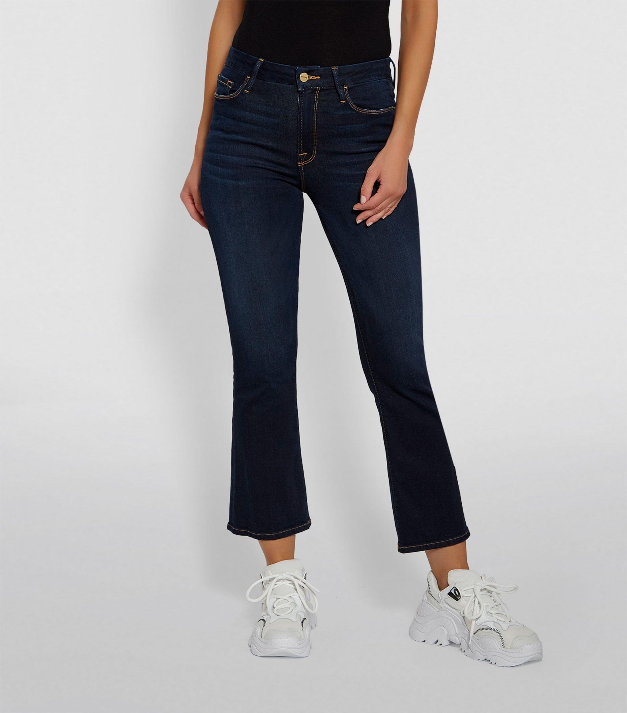 FRAME Le Crop Mini Boot Cabana Jeans in Blue | Lyst