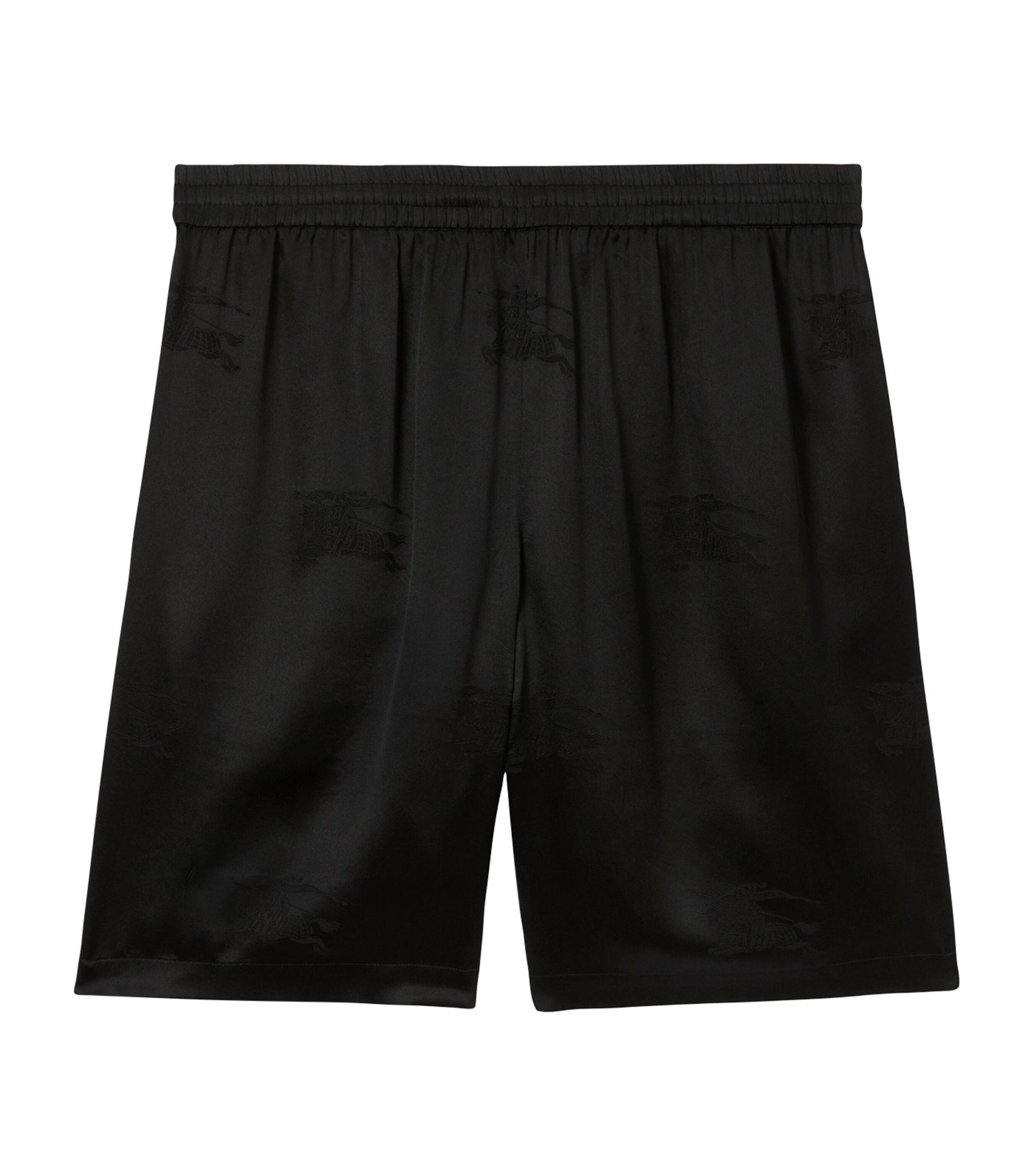 Burberry Silk Ekd Shorts in Black for Men Lyst