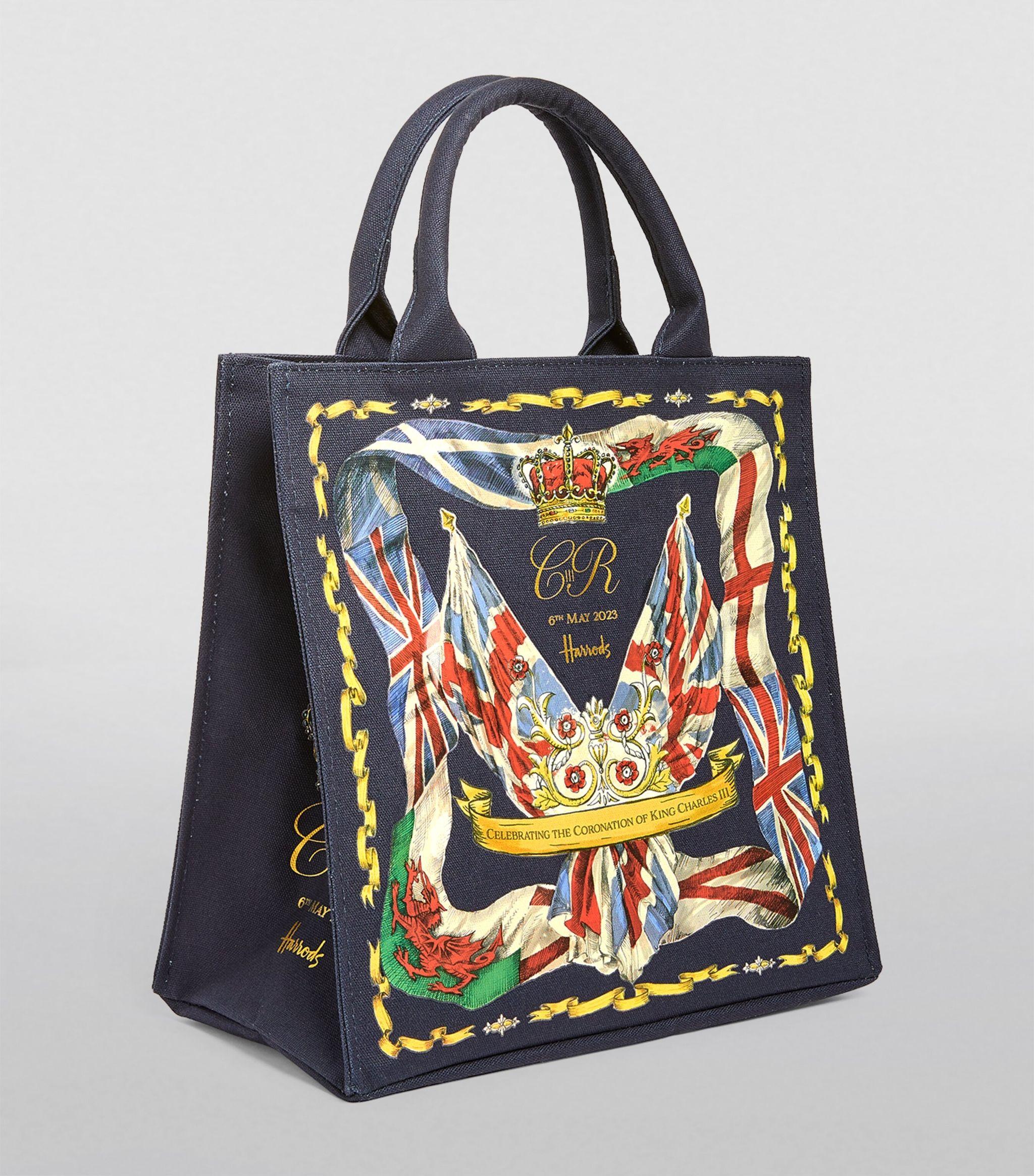 Harrods Small King's Coronation Tote Bag in Black | Lyst