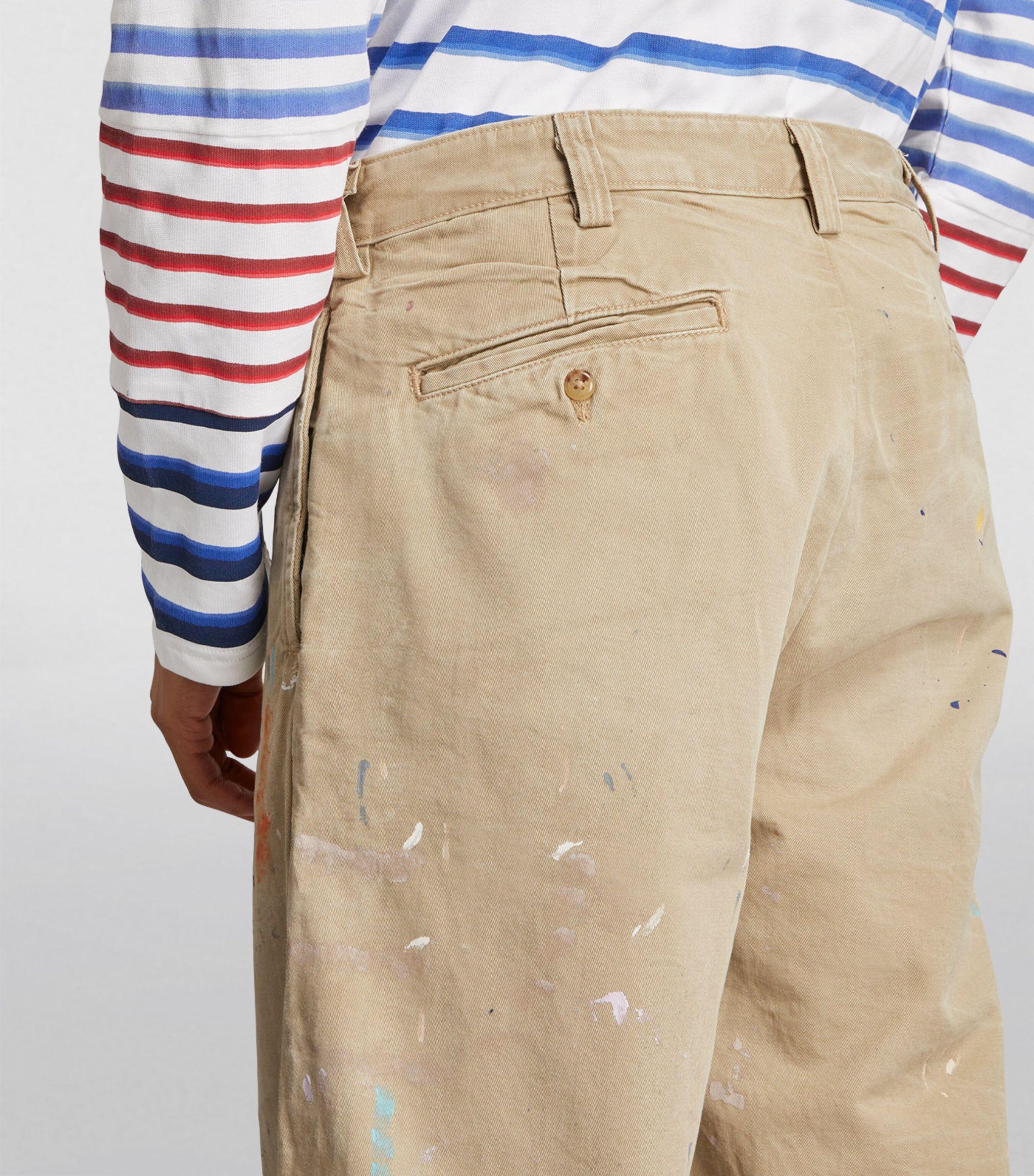 Polo Ralph Lauren Cotton Paint-splatter Chinos in Natural for Men