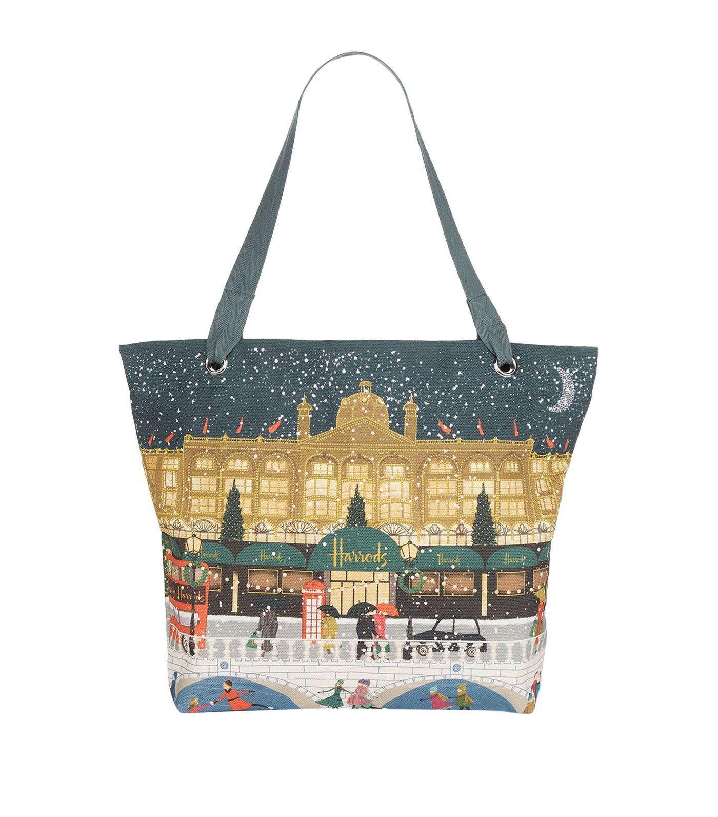 Harrods Christmas In London Canvas Bag in Blue - Lyst