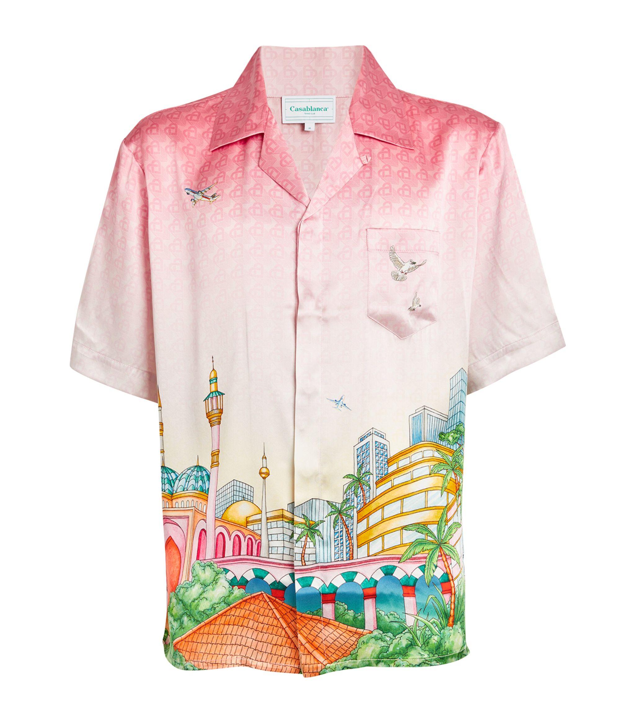 CASABLANCA Silk Morning City View Shirt in Pink for Men | Lyst