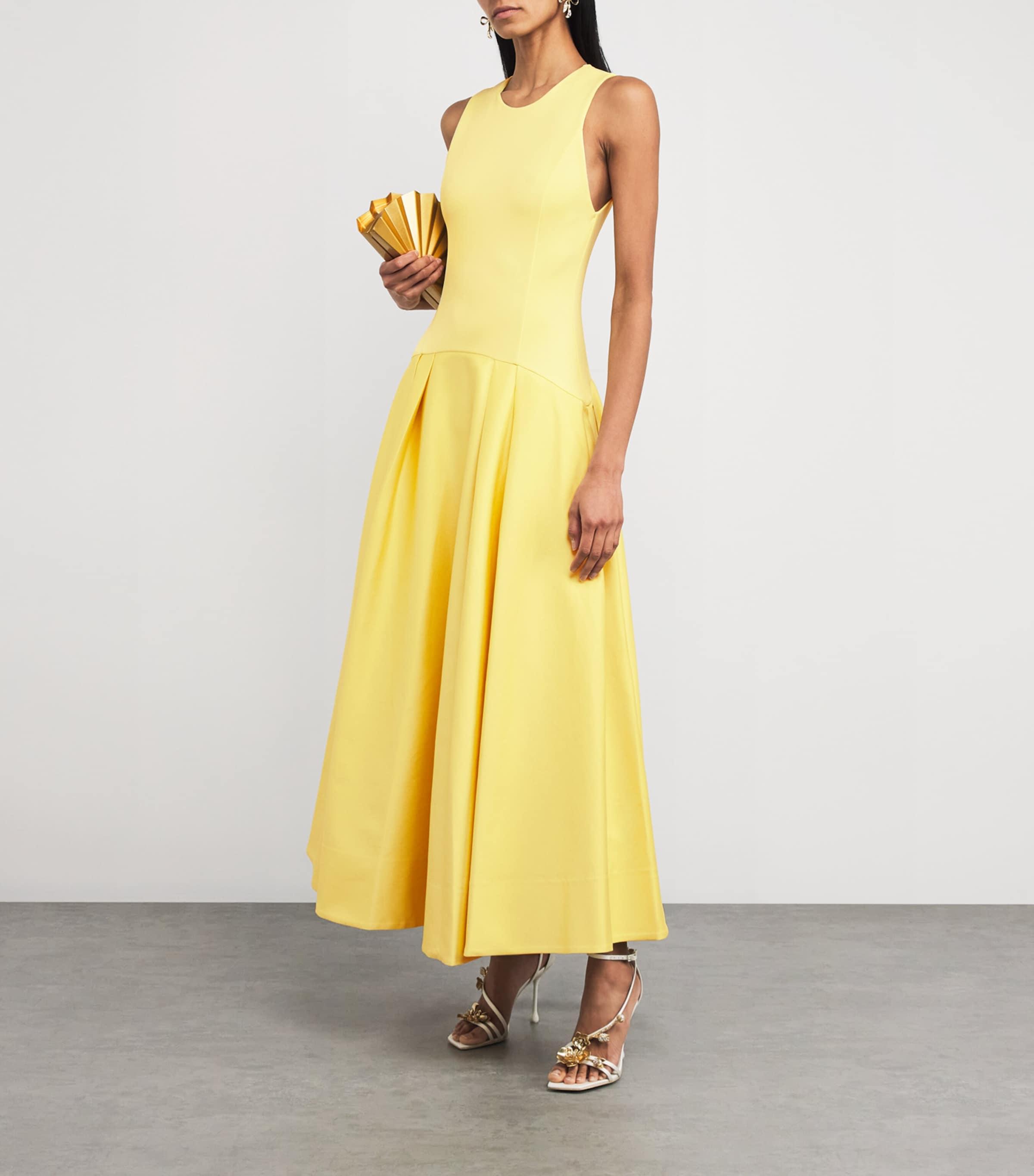 sachin and babi light blue dress Alice + Olivia Dropped Waist Adley Maxi Dress in Yellow