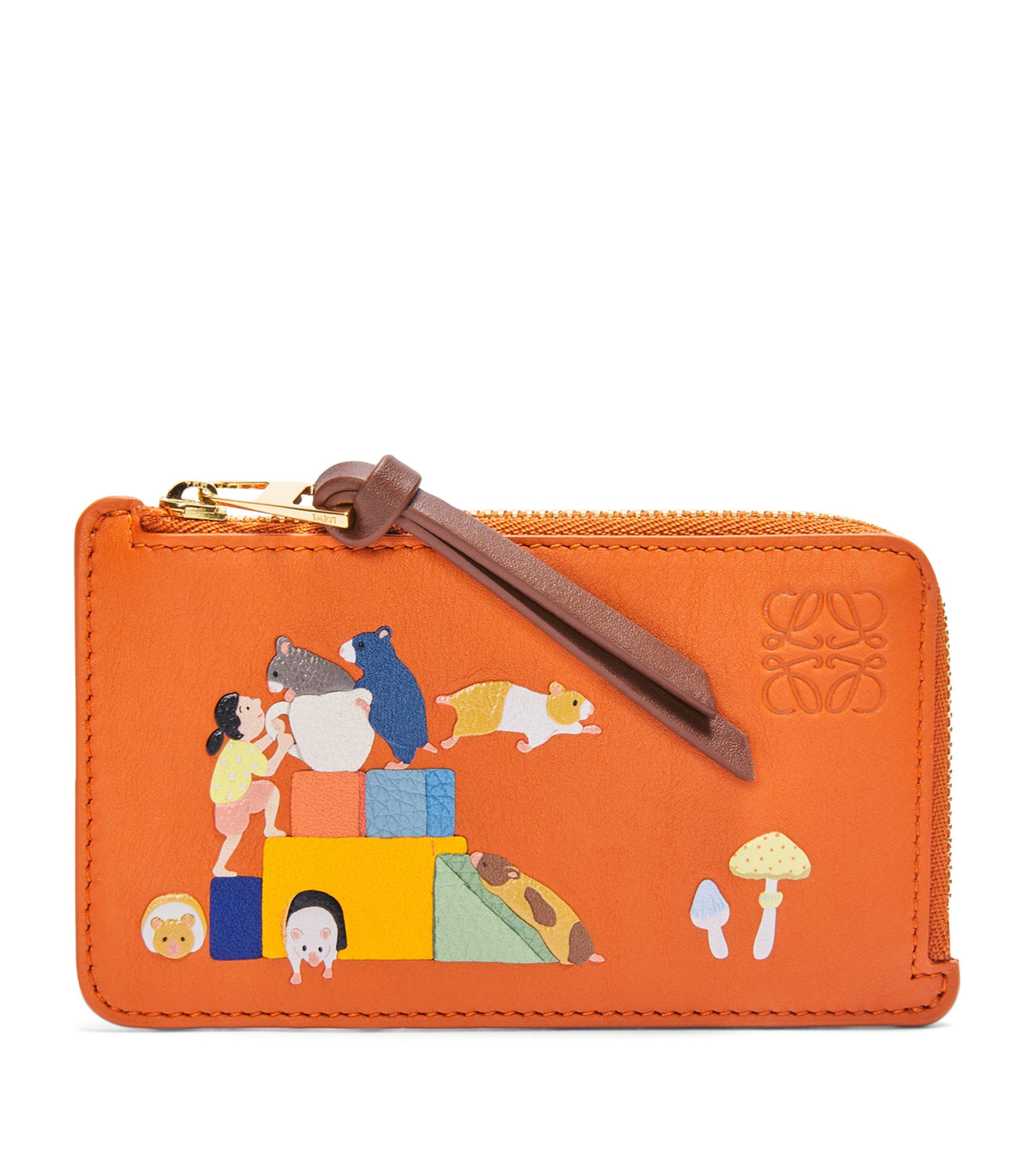 Loewe X Suna Fujita Leather Hamster Card Holder in Orange | Lyst