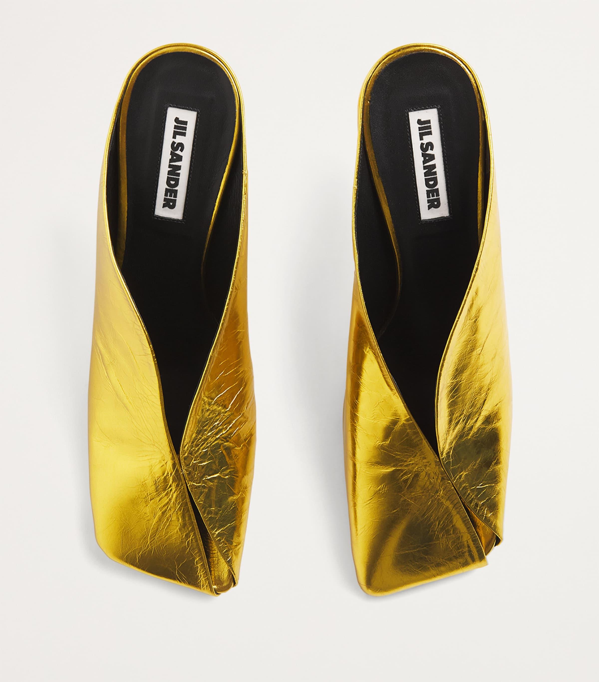 Jil Sander Leather Square-Toe Mules 40 in Yellow | Lyst Jil Sander Leather Square-Toe Mules 40 in Yellow | Lyst