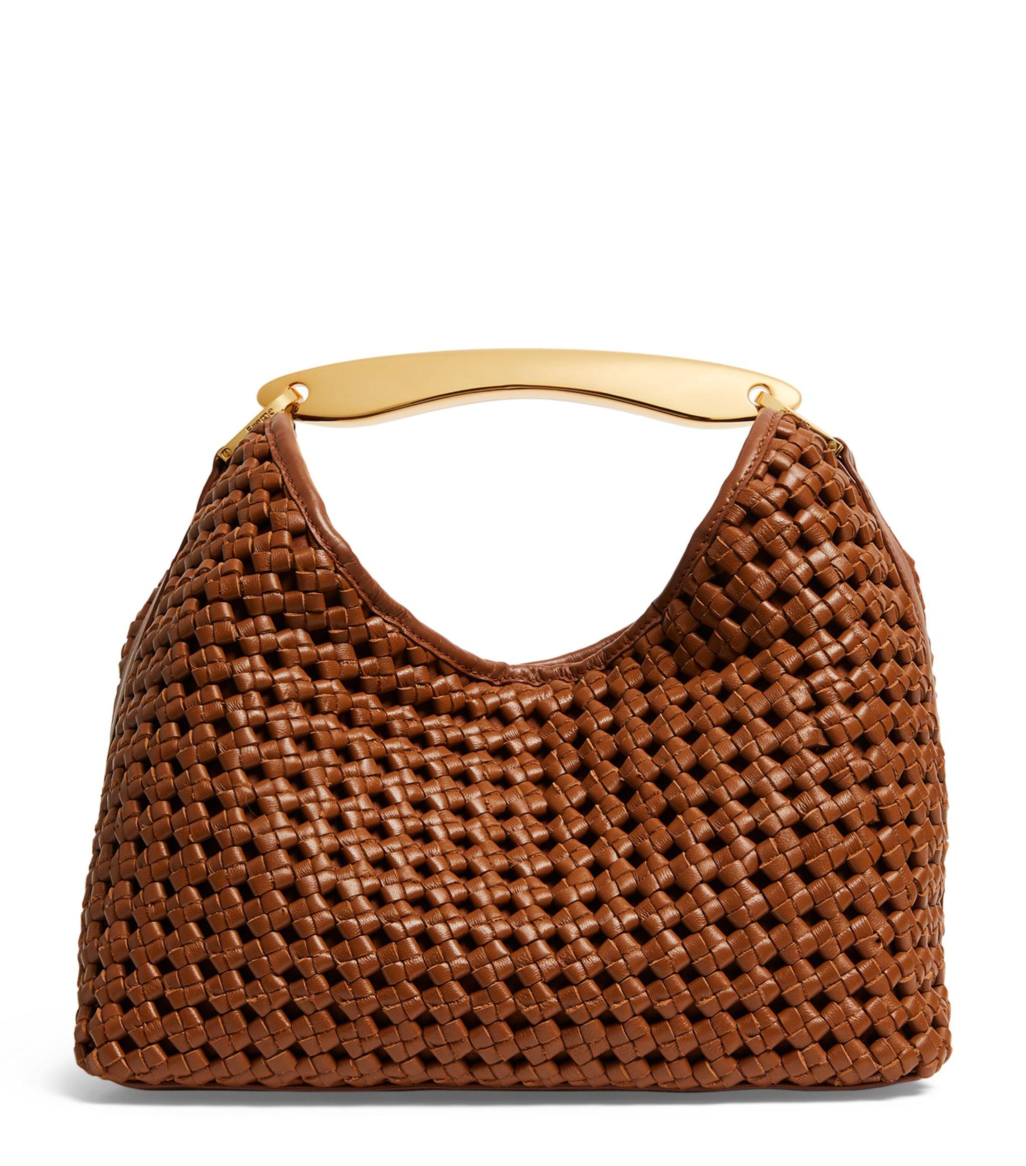 Elleme Leather Woven Boomerang Tote Bag in Brown | Lyst