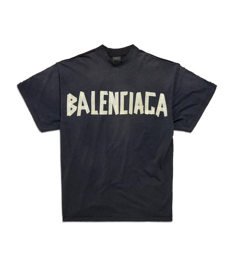 Balenciaga Oversized Logo T Shirt in Black Lyst UK
