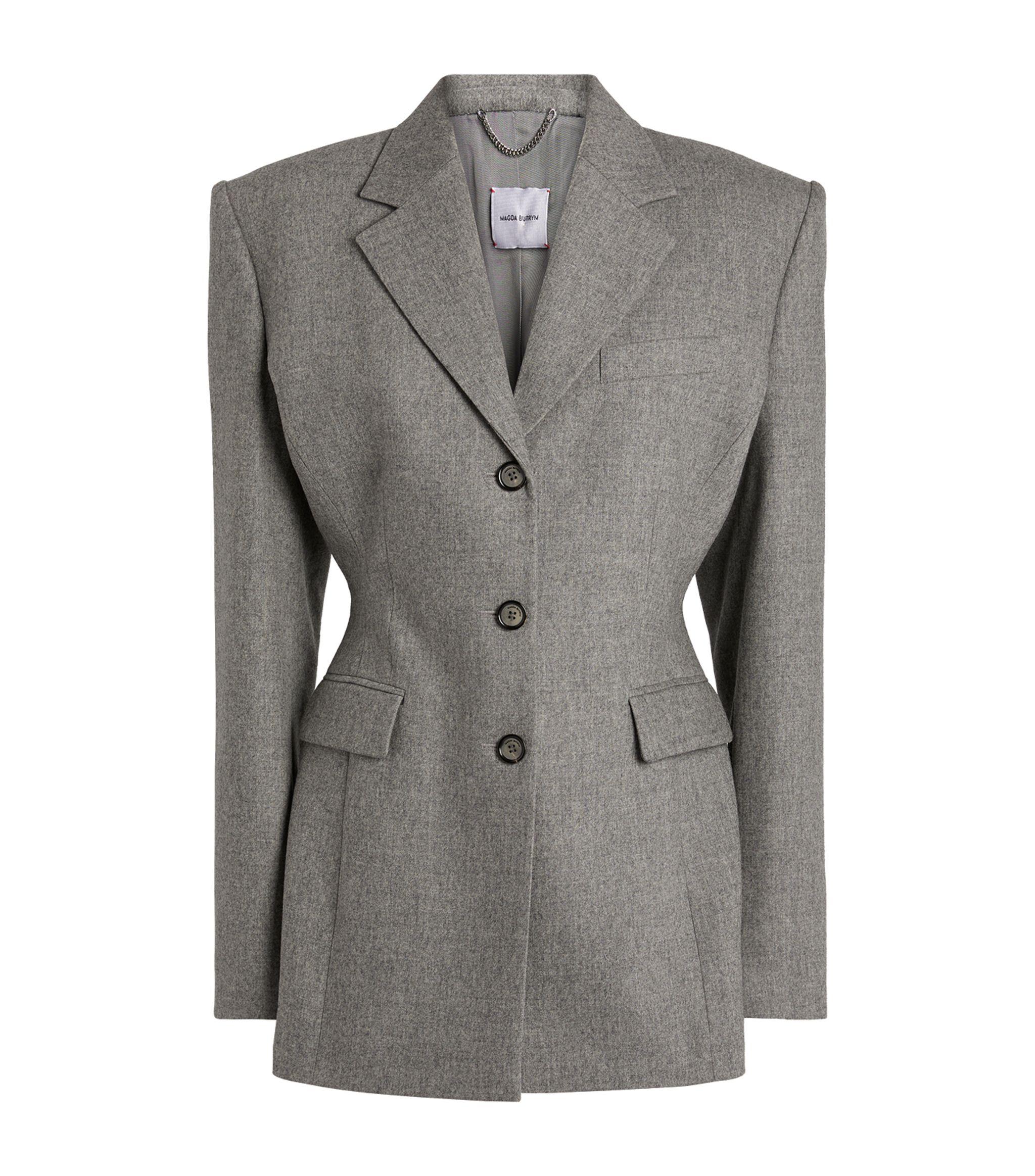 Magda Butrym Hourglass Blazer in Gray | Lyst