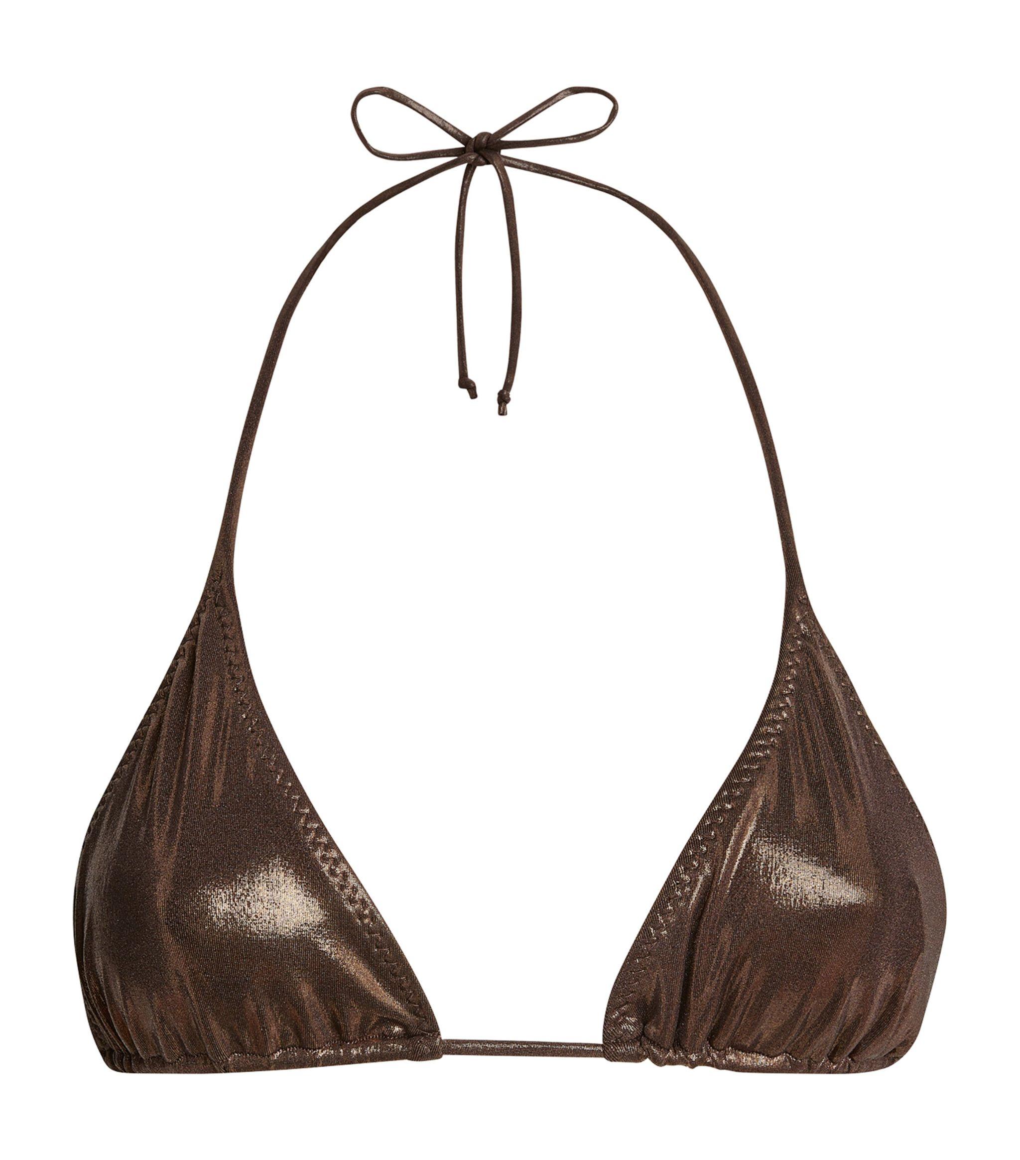 Norma Kamali String Bikini Top in Brown Lyst