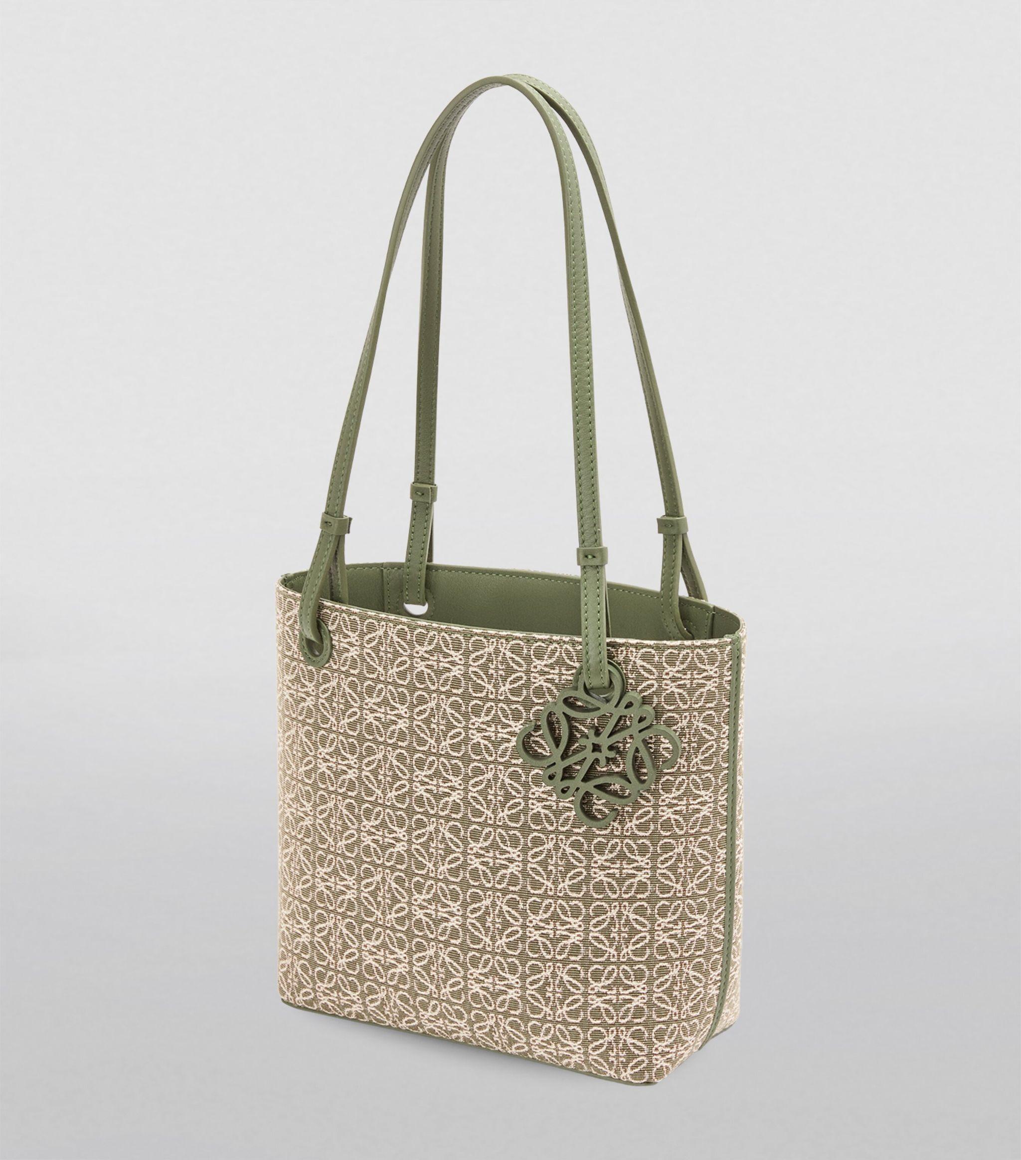 Loewe Small Canvas Square Tote Bag in Green | Lyst UK