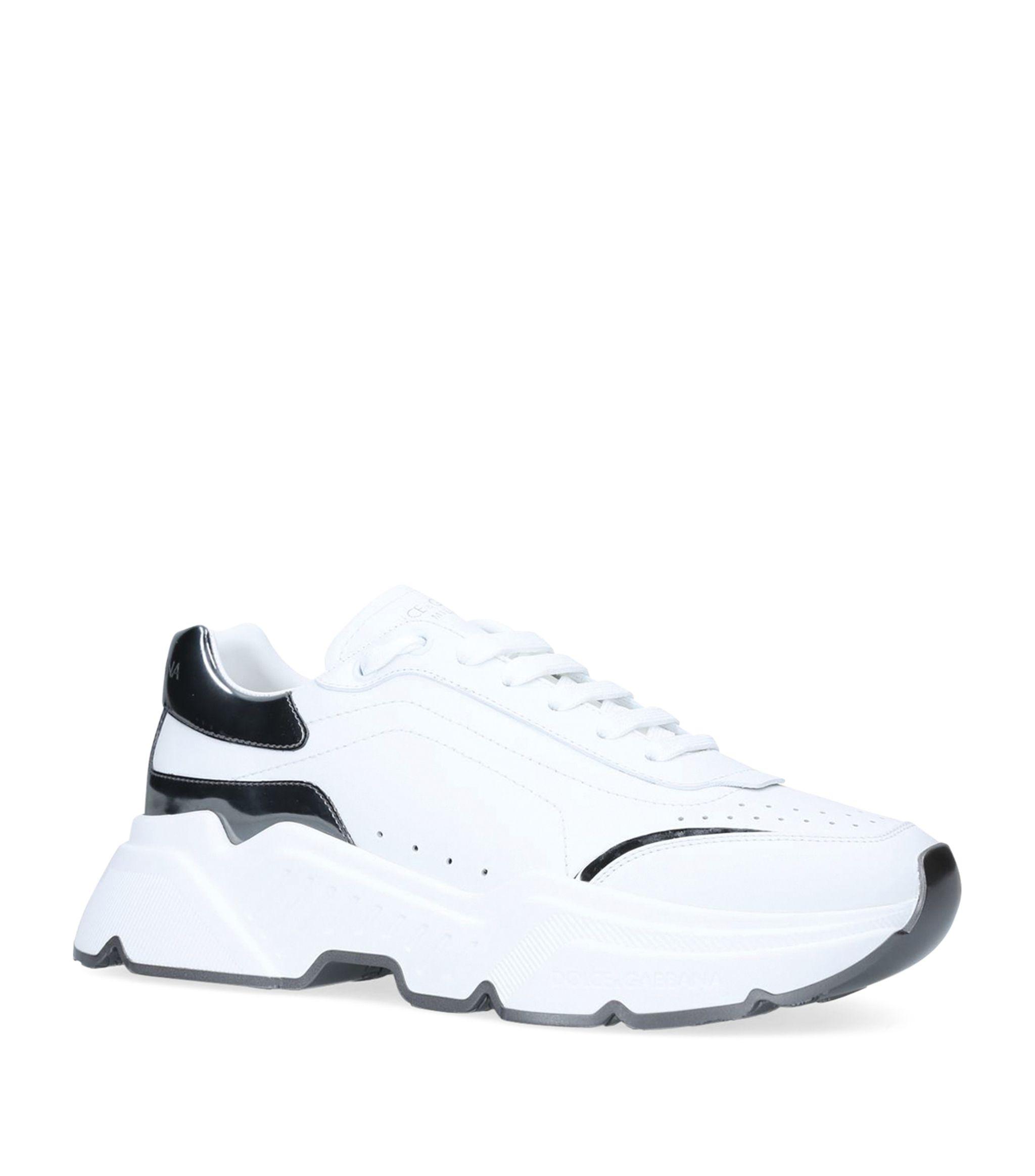 Dolce \u0026 Gabbana Mens Sneakers | Daymaster sneakers in nappa calfskin  white/ruthenium \u003e Bayangobitour