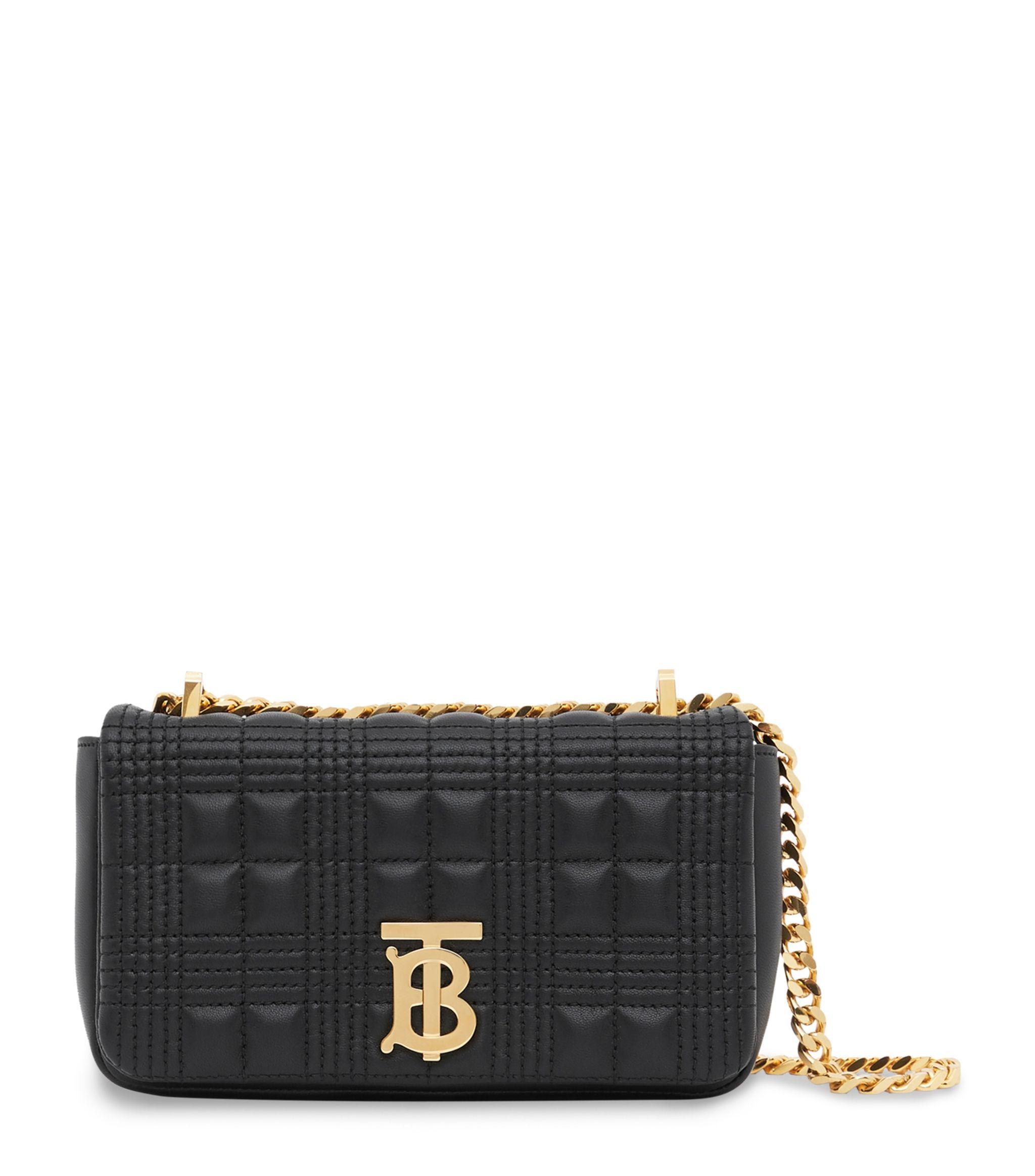 Burberry Mini Quilted Leather Lola Shoulder Bag in Black - Lyst