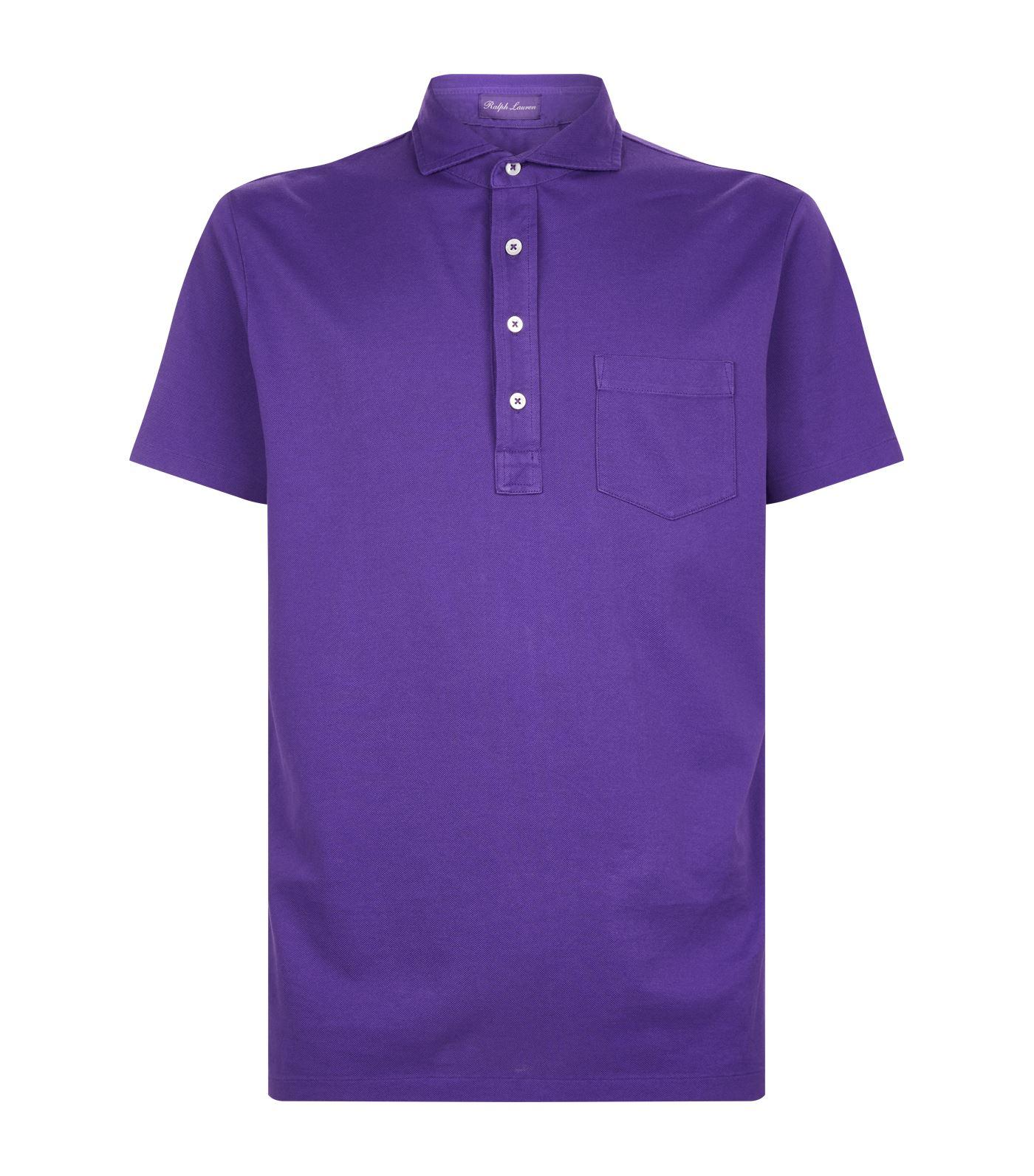 Ralph Lauren Purple Label Cotton Pocket Polo Shirt in Purple for Men | Lyst