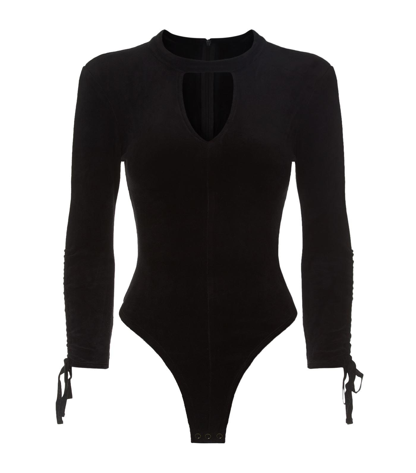 Juicy Couture Velour Bodysuit in Black Lyst