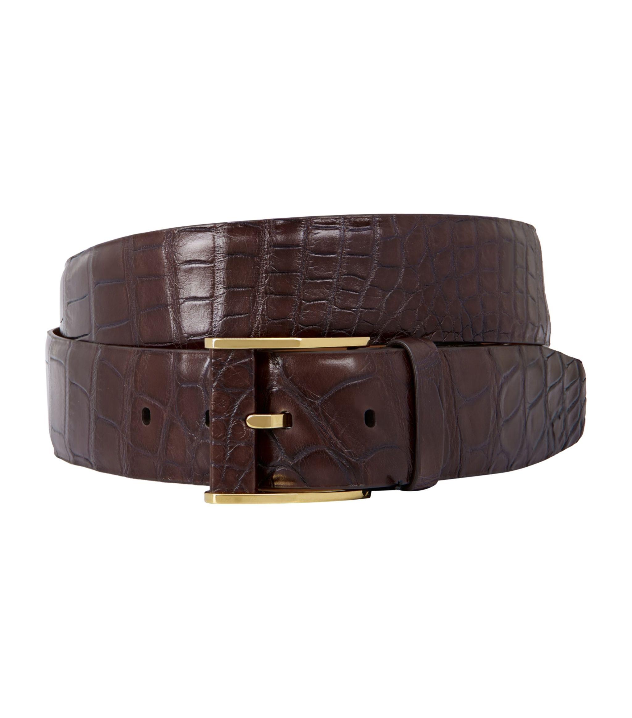 Zilli Leather Crocodile Belt in Brown for Men - Lyst