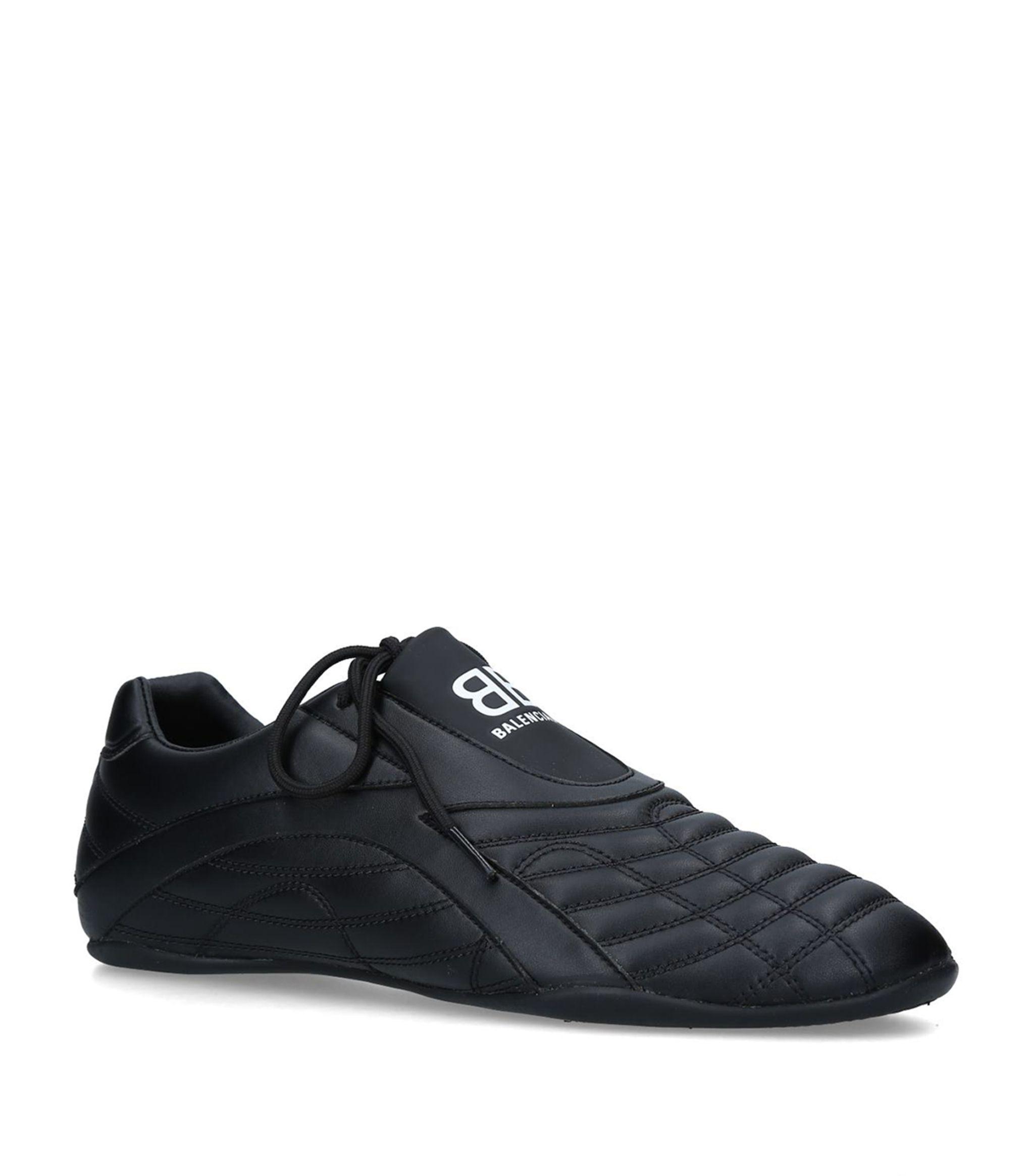 Balenciaga Zen Panelled Fauxleather Slipon Trainers in Black for Men