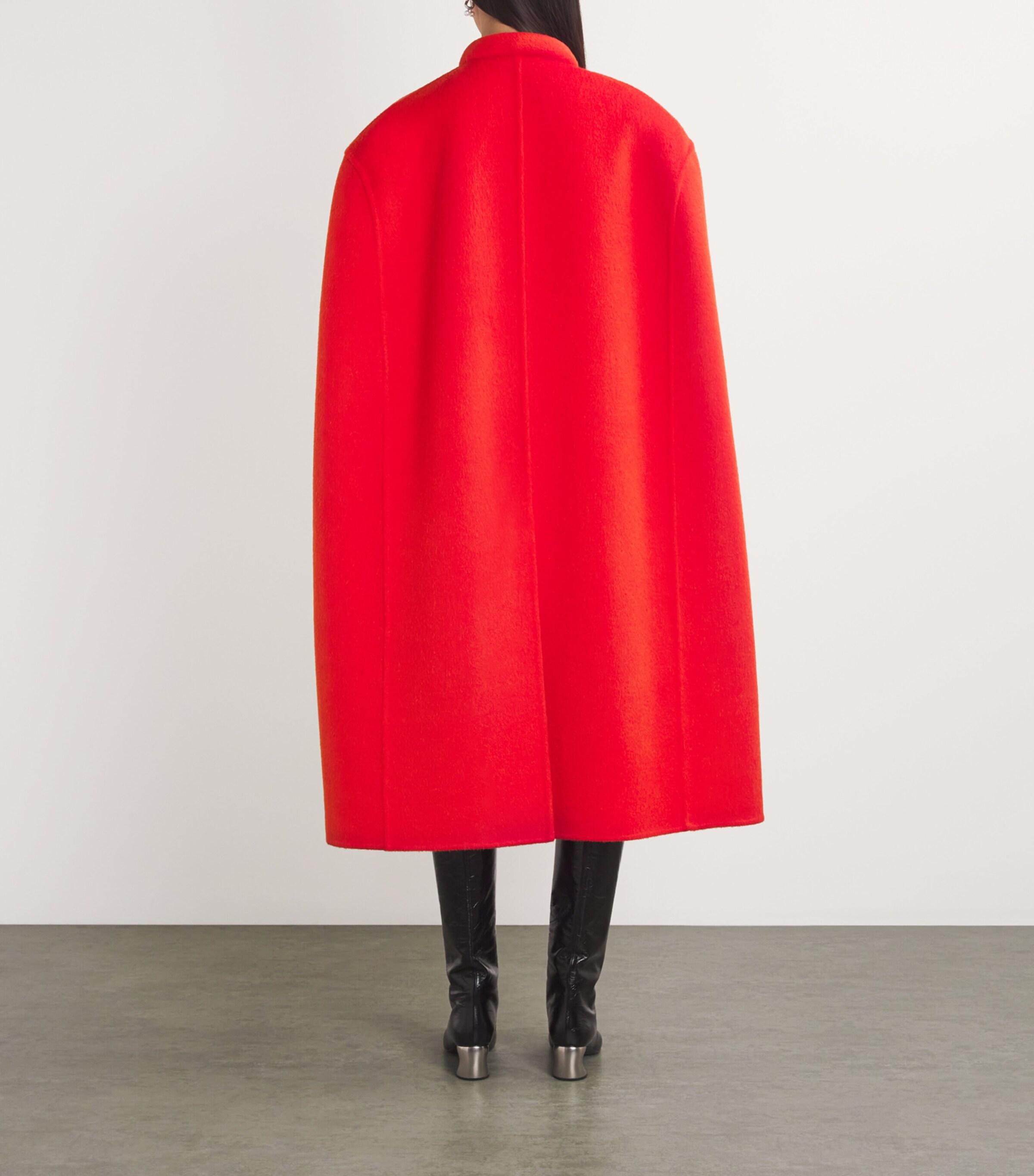 【送料&関税込】Jil Sander Vegine Wool Cape JIL SANDER Cape-effect draped wool-blend coat | NET-A-PORTER