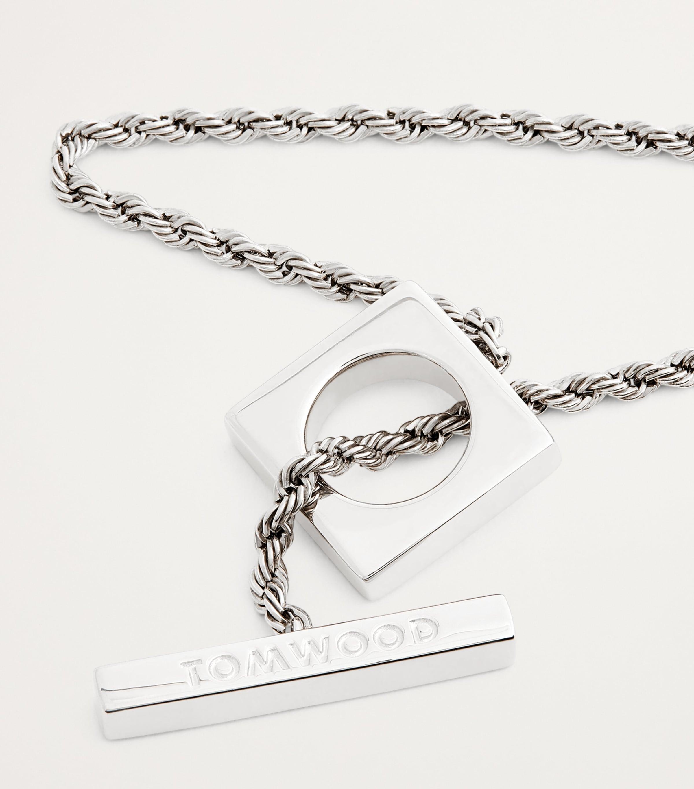 Tom Wood Sterling Square Rope Bracelet in White for Men | Lyst