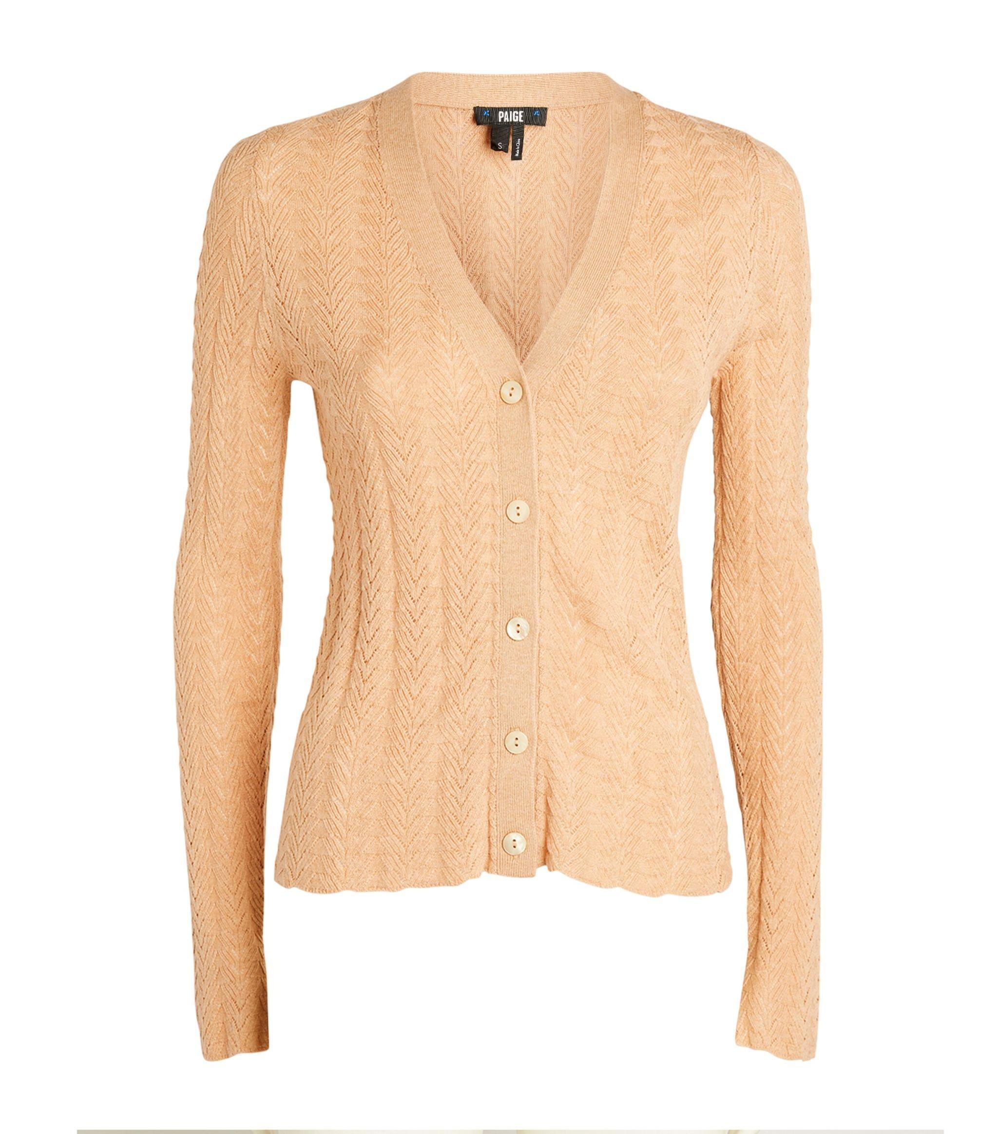 PAIGE Cotton Susan Cardigan in Beige (Natural) | Lyst