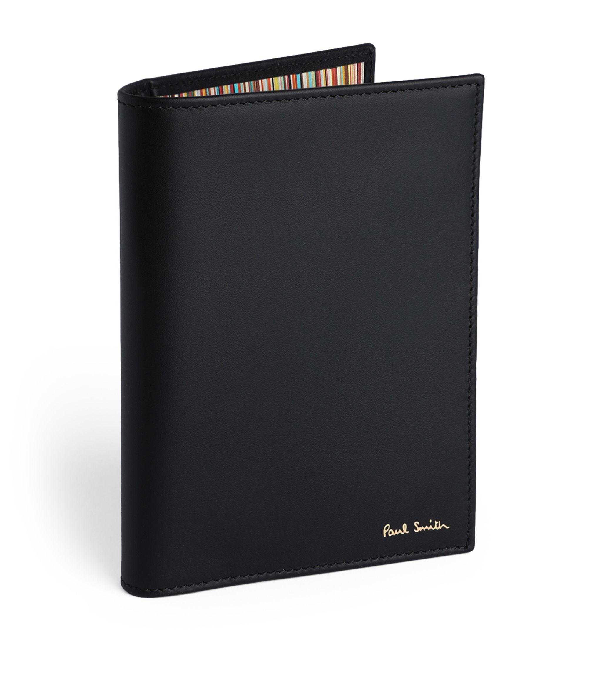 Paul Smith Leather Signature Stripe Passport Holder in Black for Men Lyst